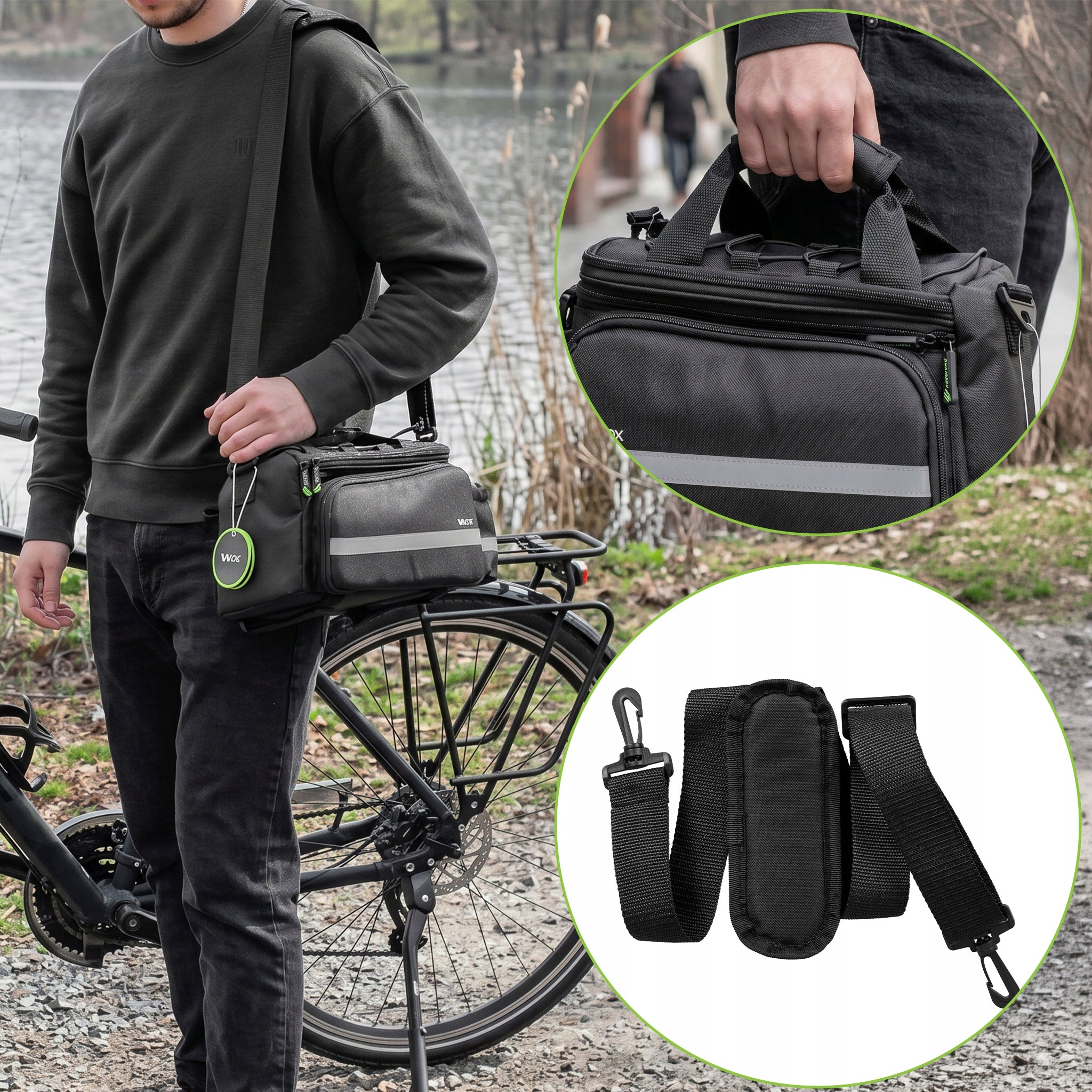 BICYCLE BAG PANNIER FOR REAR RACK ROOMY 35 RIGID WATERPROOF VAYOX Capacity 35 l