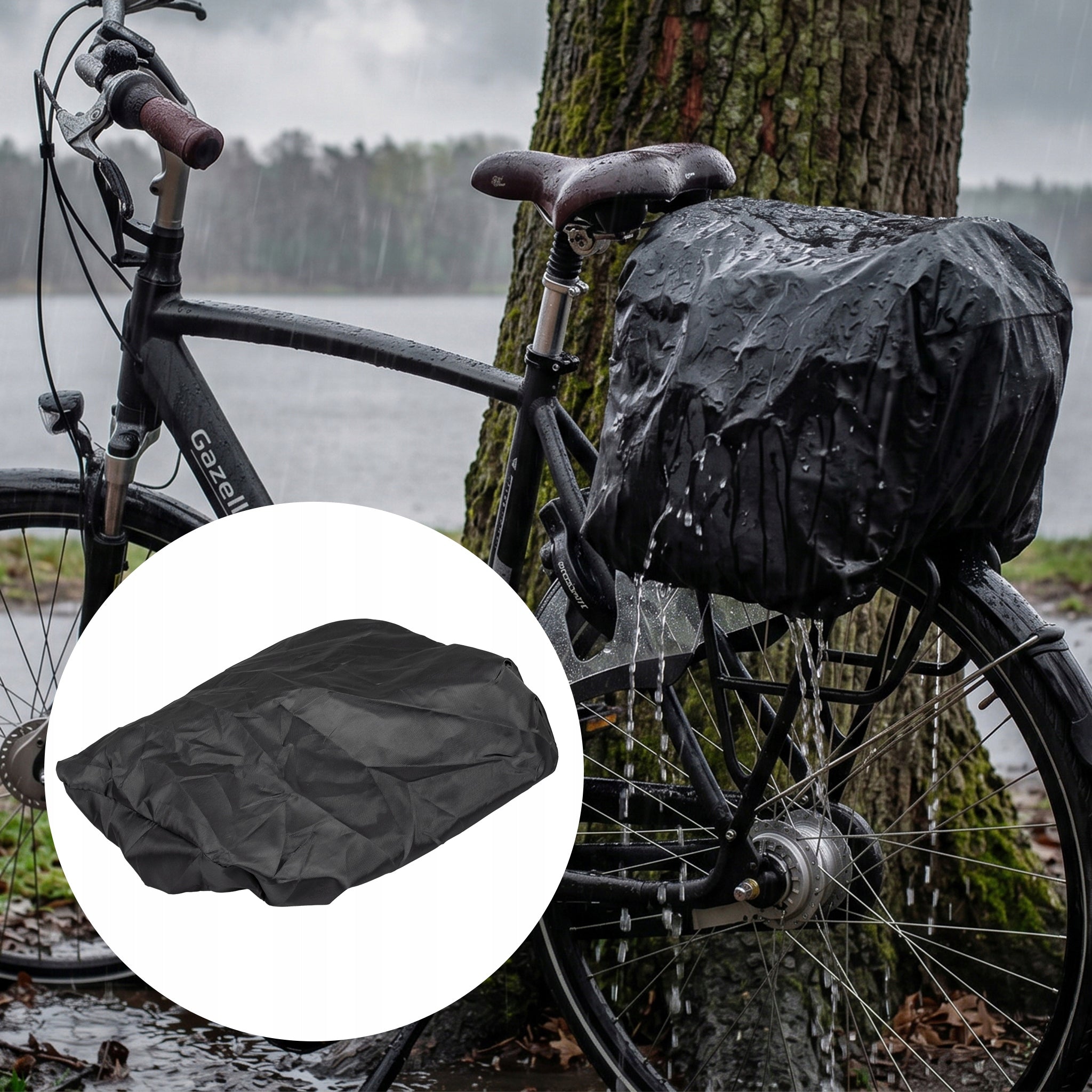 BICYCLE BAG PANNIER FOR REAR RACK ROOMY 35 RIGID WATERPROOF VAYOX Color black