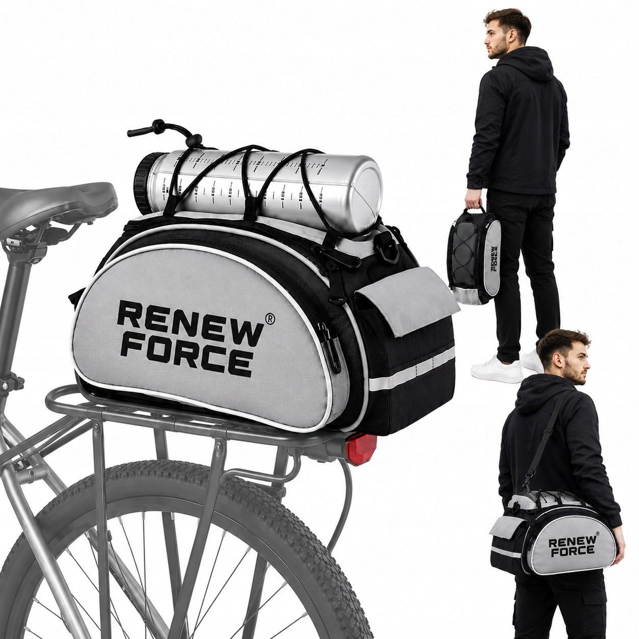 BICYCLE BAG PANNIER FOR TRUNK BICYCLE TOURIST SHOULDER REFLECTIVE 13L