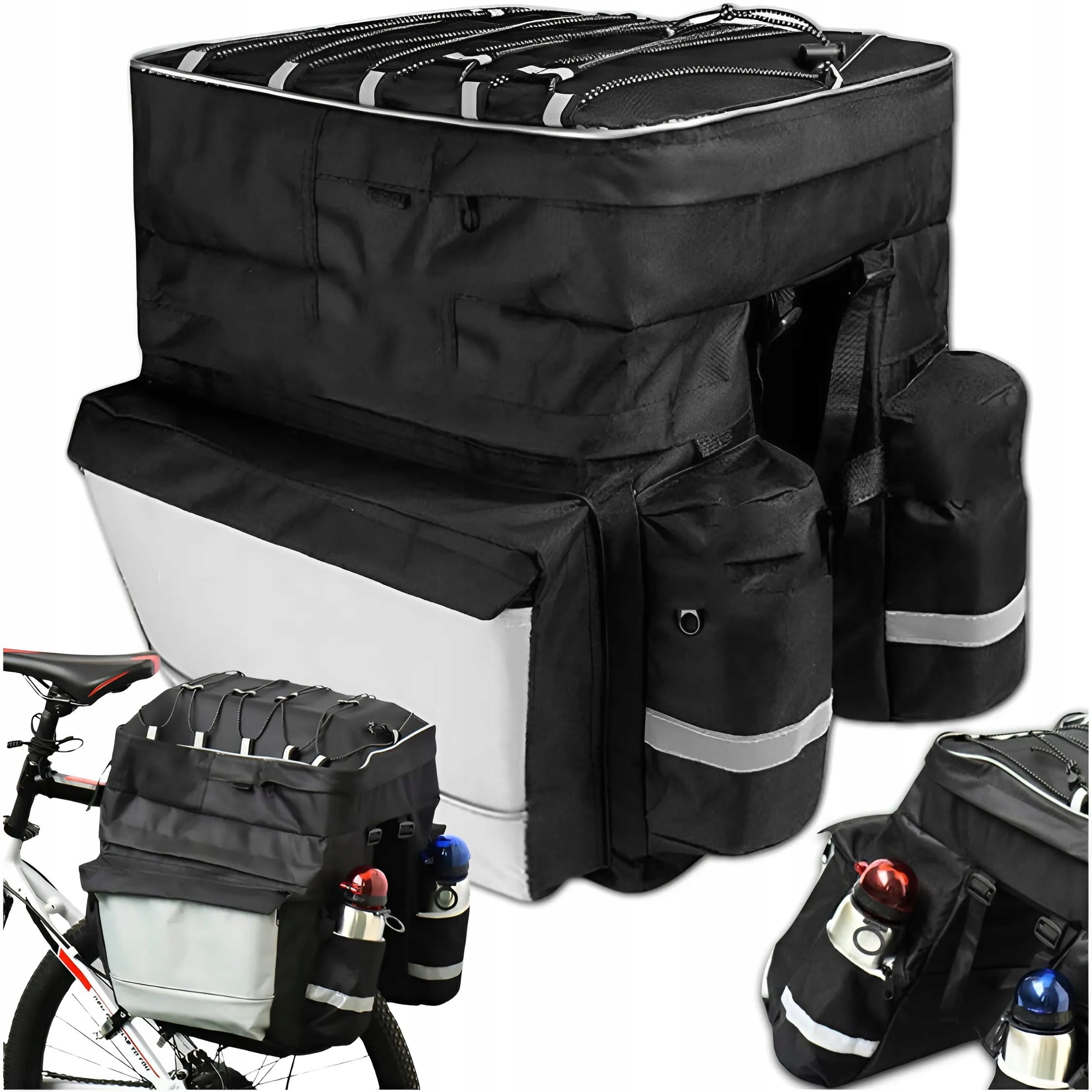 BICYCLE BAG POUCH for bicycle rack + COVER Color black