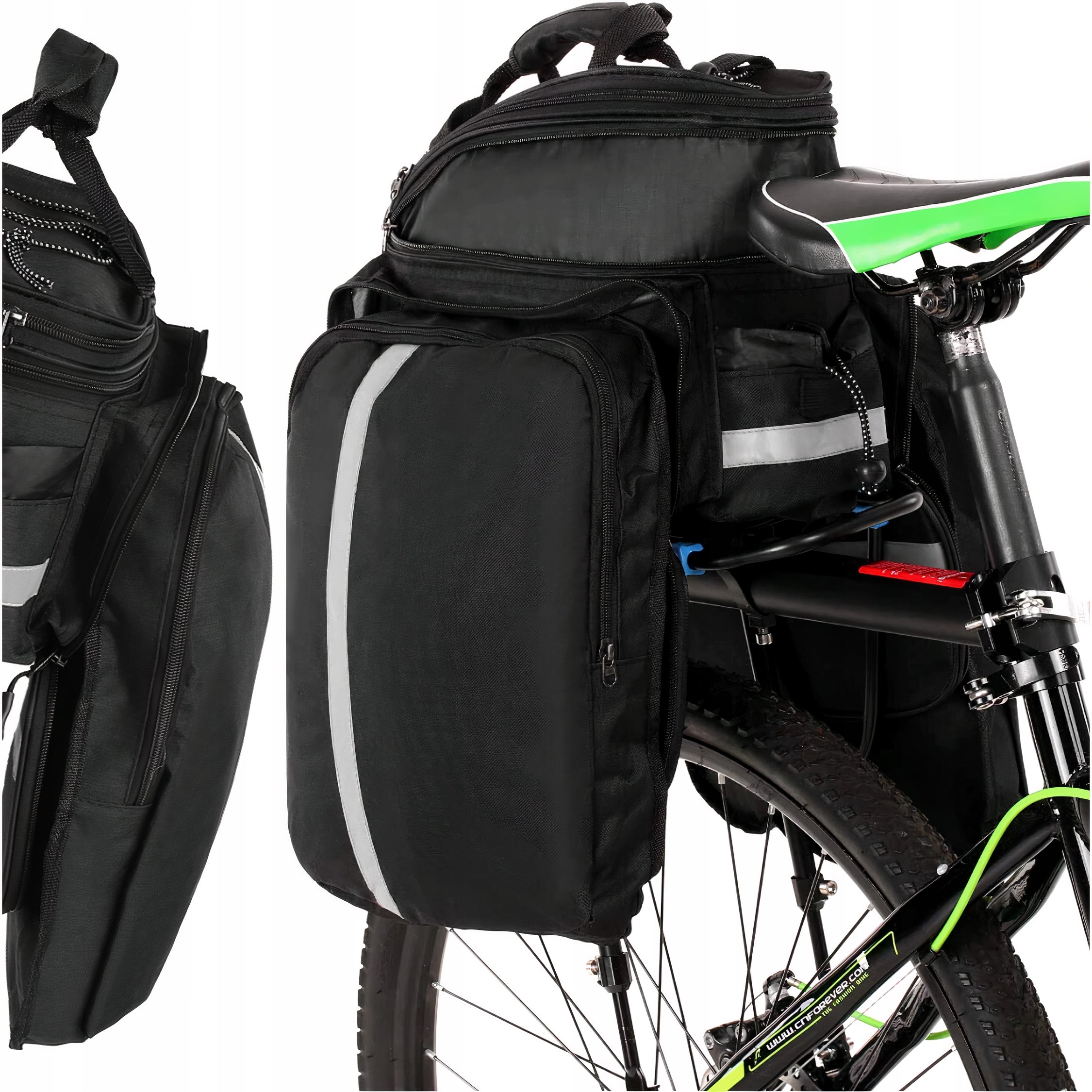 BICYCLE BAG RACK BICYCLE POUCH REFLECTIVE TRUNK ROOMY 30L Brand Reverse