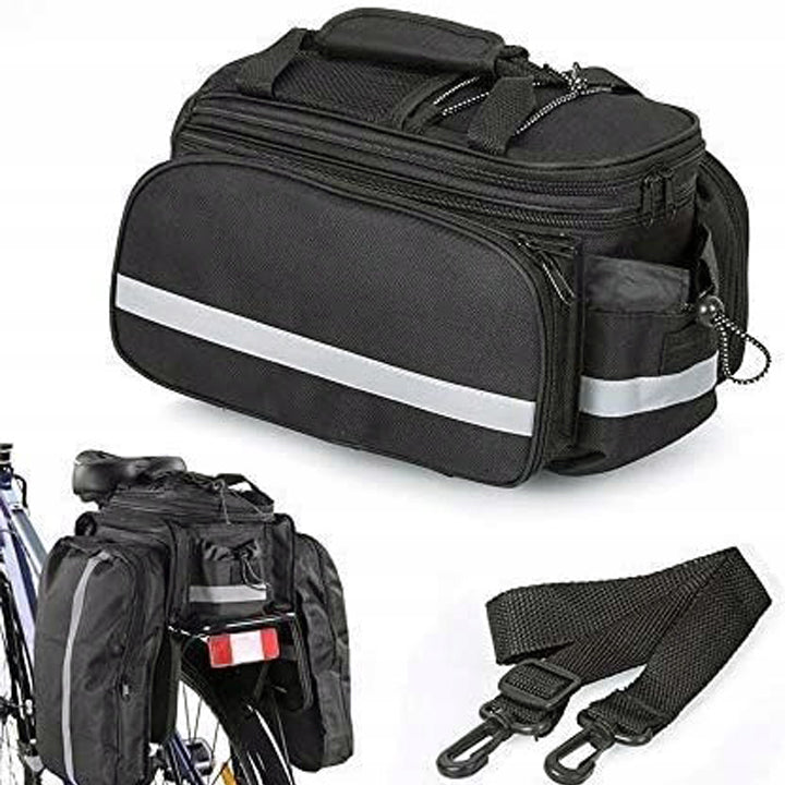 BICYCLE BAG RACK BICYCLE POUCH REFLECTIVE TRUNK ROOMY 30L Color black
