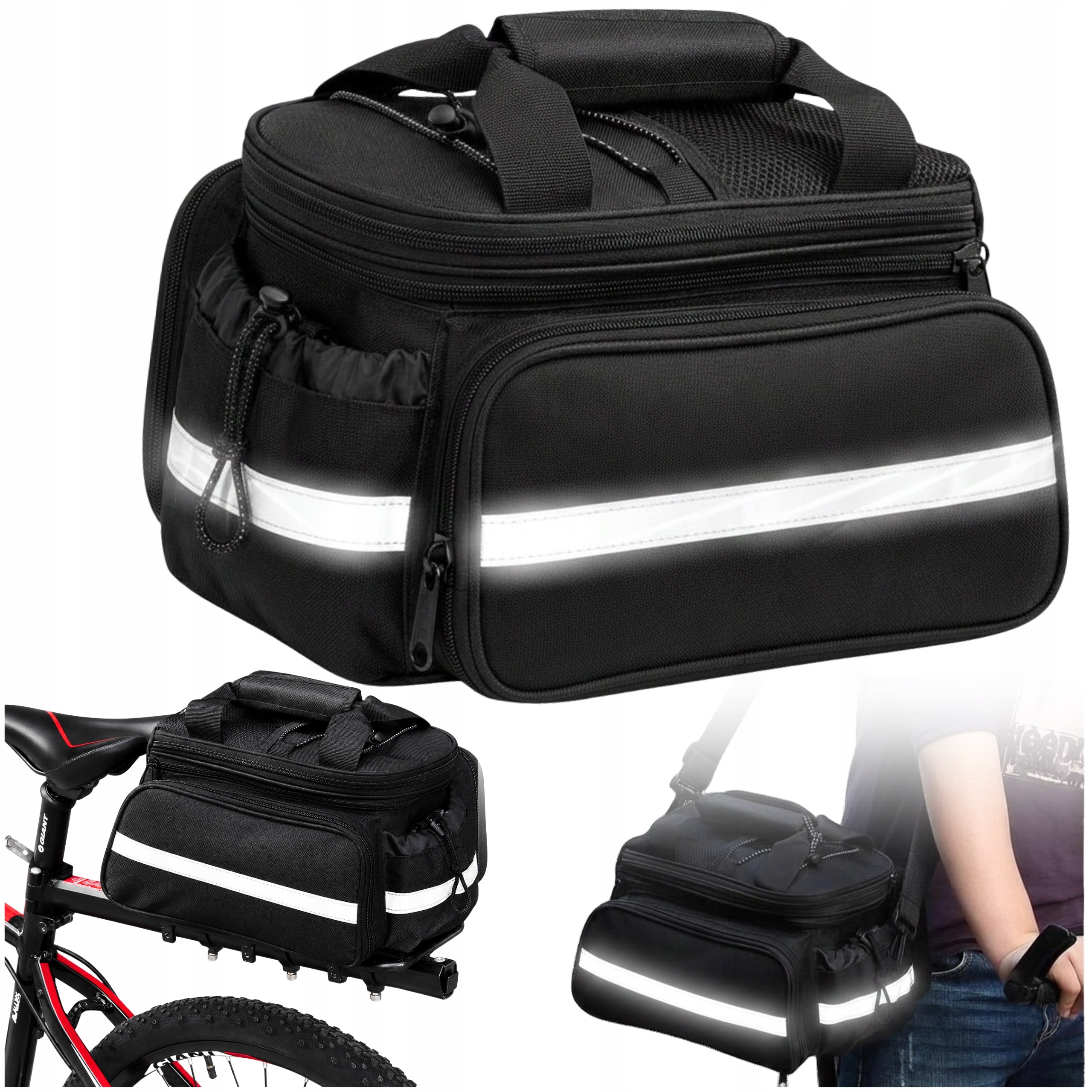 BICYCLE BAG RACK BICYCLE POUCH REFLECTIVE TRUNK ROOMY 30L