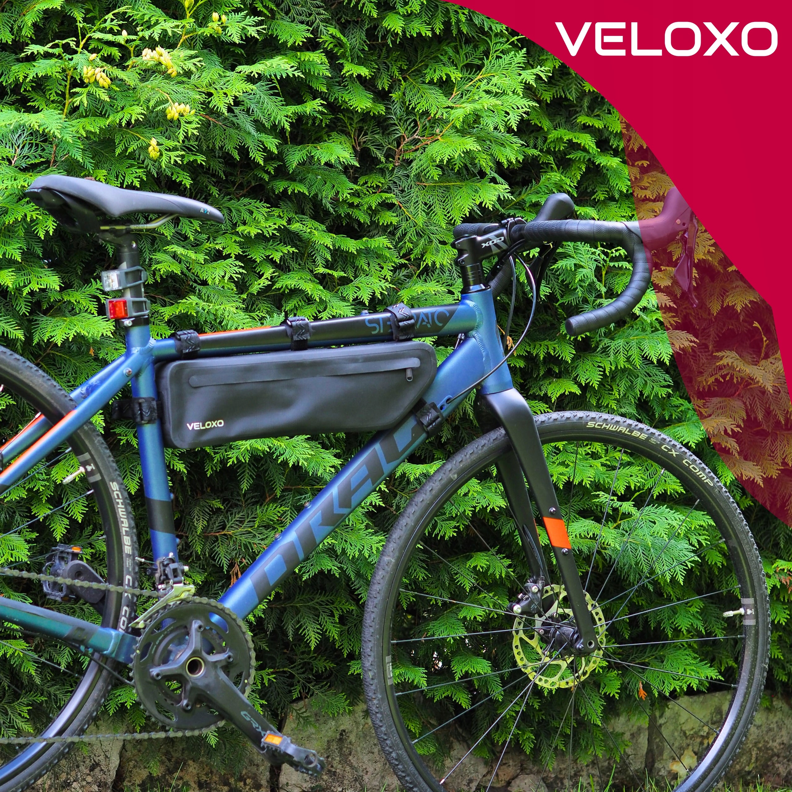 BICYCLE BAG TRIANGLE WATERPROOF VELOXO FLIPPER ON/UNDER FRAME 4L Manufacturer code VL007 torba rowerowa na ramę trójkąt pojemna