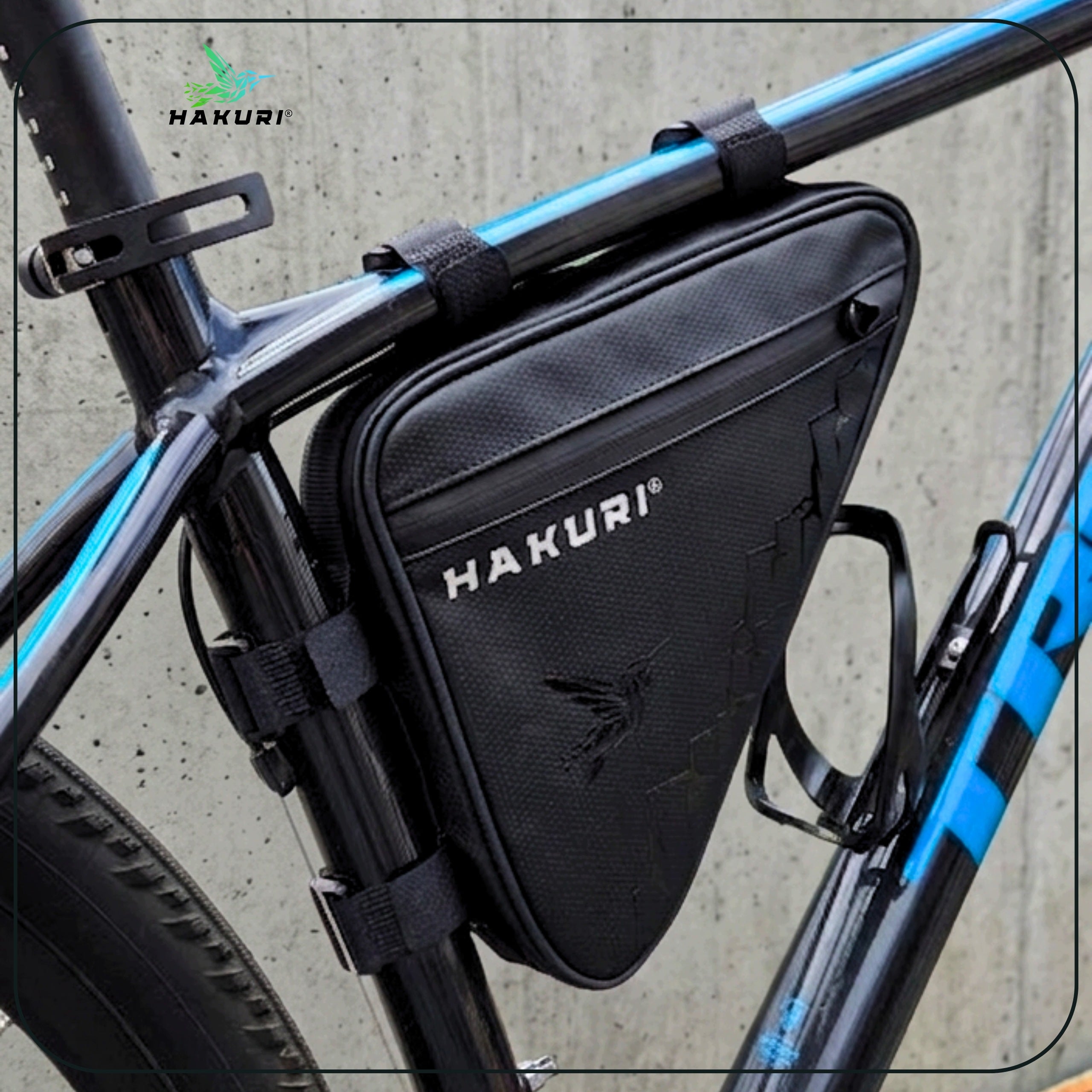 BICYCLE BAG TRIANGULAR POUCH FOR FRAME 1.5L WATERPROOF LIGHTWEIGHT MTB Hakuri Manufacturer code TORBA ROWEROWA HAKURI T100 1,5L TRÓJKĄTNA
