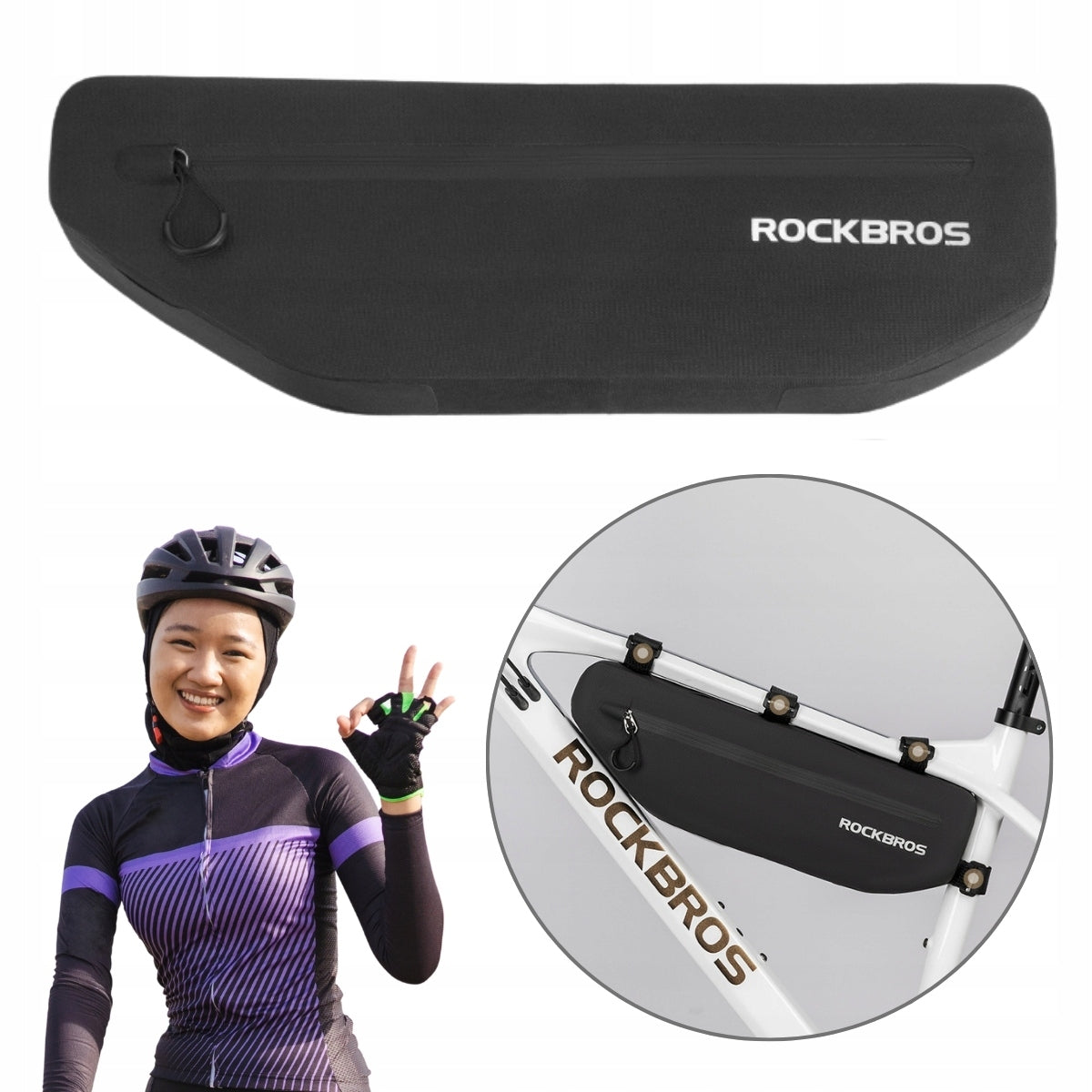 BICYCLE BAG UNDER FRAME 3L WATERPROOF BLACK - ROCKBROS