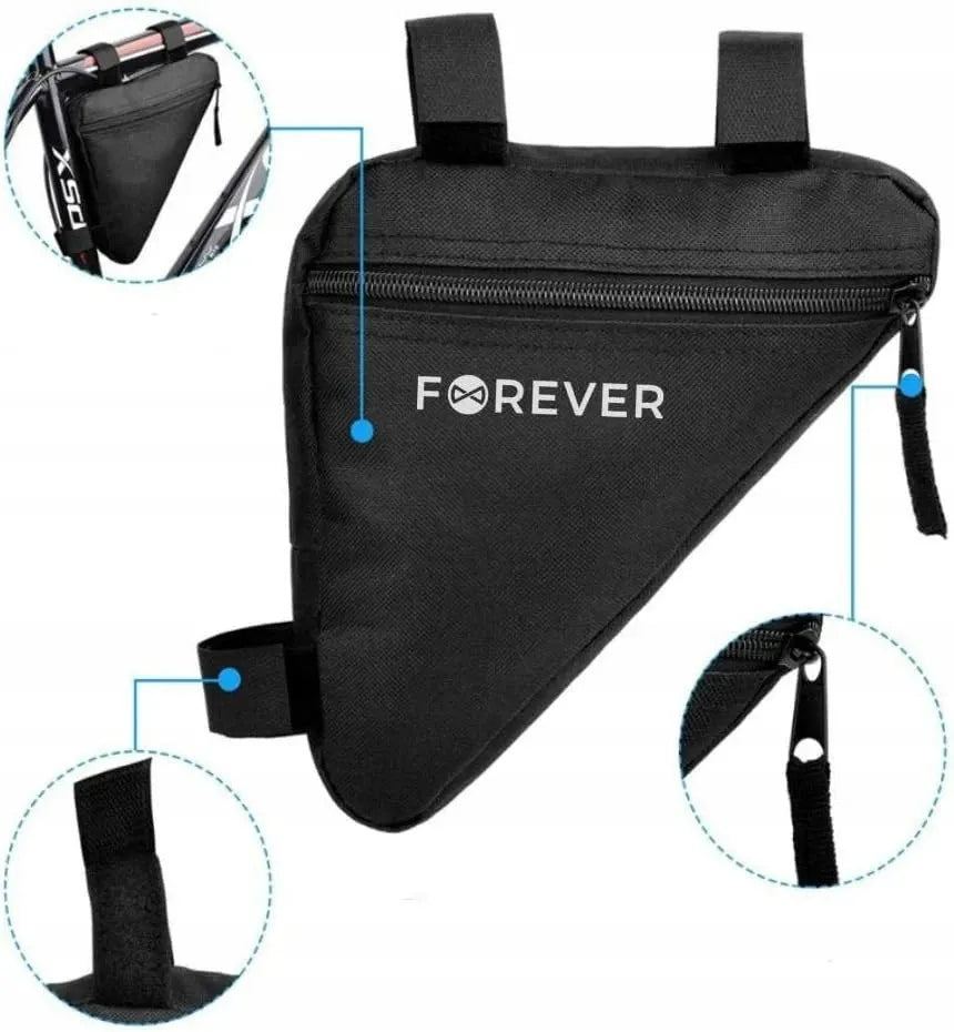 BICYCLE BAG UNDER FRAME TRIANGLE WITH ZIPPER BLACK FB-100 Forever Manufacturer code FOREVER-SAKW-ROWER-POD-RAME-ST-BLK-2