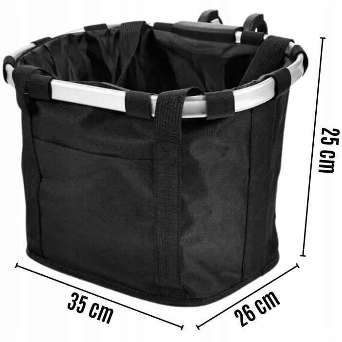 BICYCLE BASKET HANDLEBAR BICYCLE BASKET FOR BICYCLE CLIP-IN BAG + HOLDER Kind front