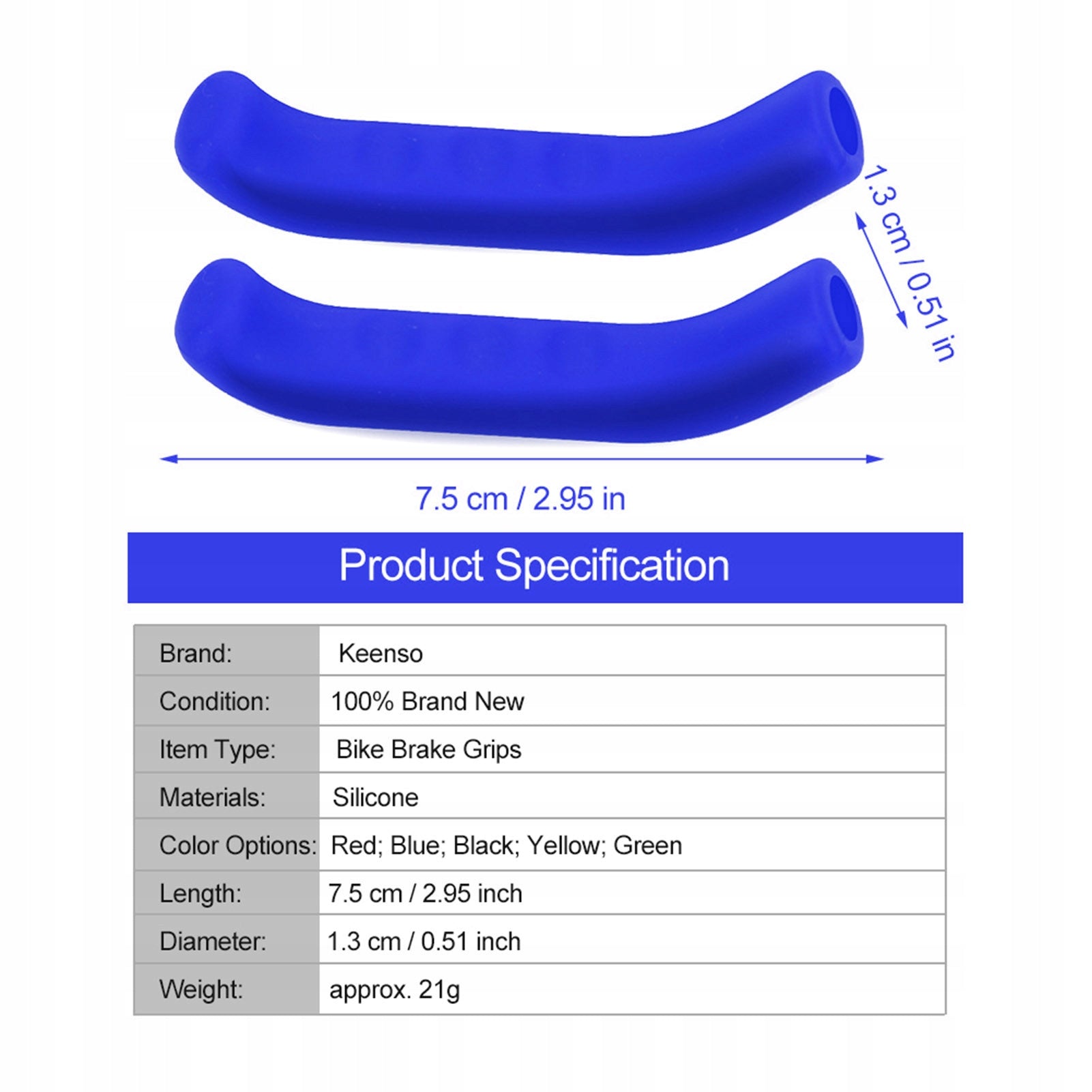 BICYCLE BRAKE HANDLE GRIPS HANDLES SILICONE BLUE Brand no brand