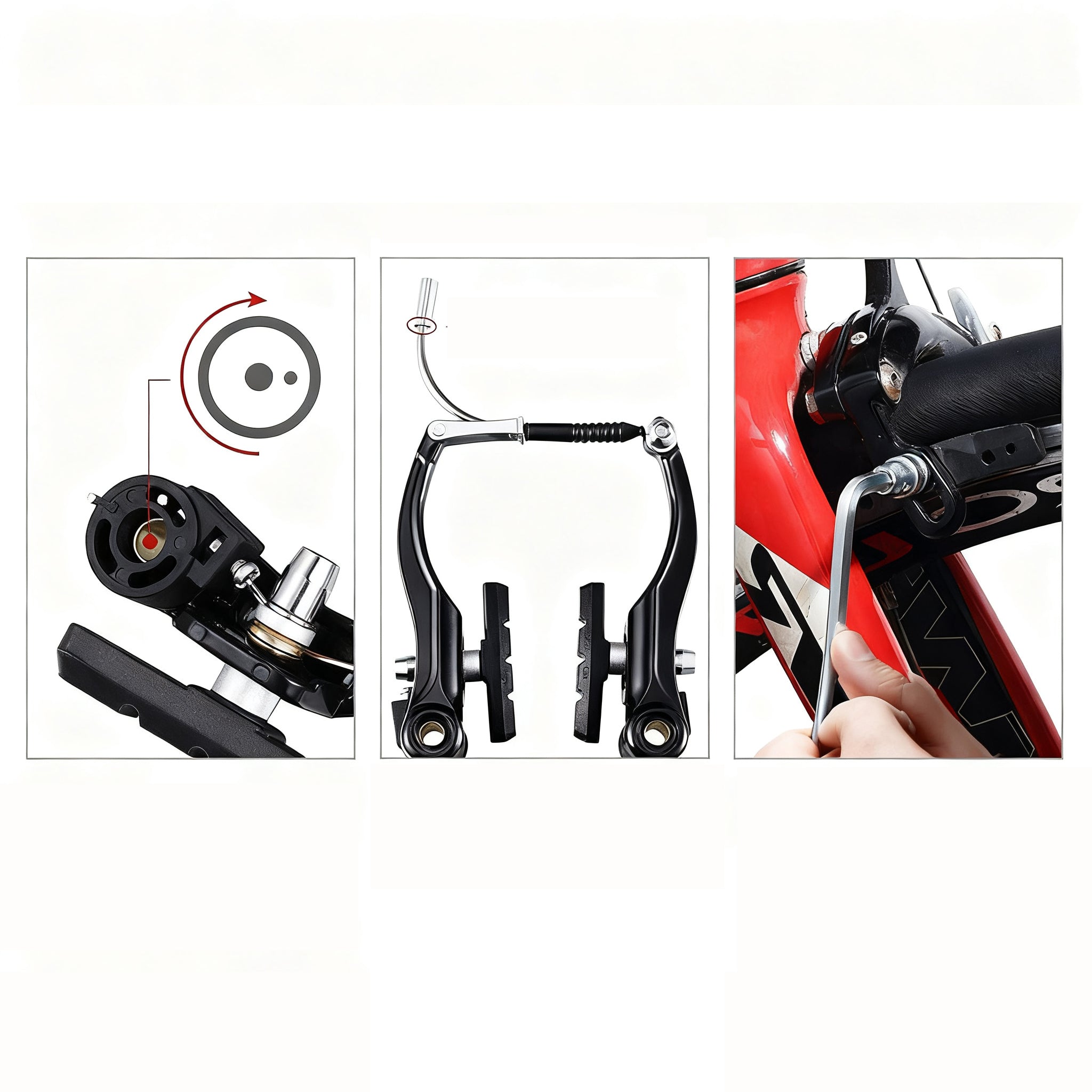 BICYCLE BRAKES FRONT REAR SET OF SHOES V BRAKE PADS SET Bicycle type road for kids junior BMX, Dirt gravel urban, trekking MTB