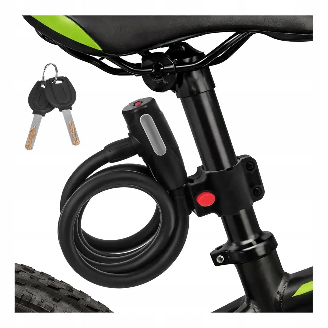 BICYCLE CABLE LOCK 150CM STRONG SECURITY BICYCLE LOCK 2 KEY