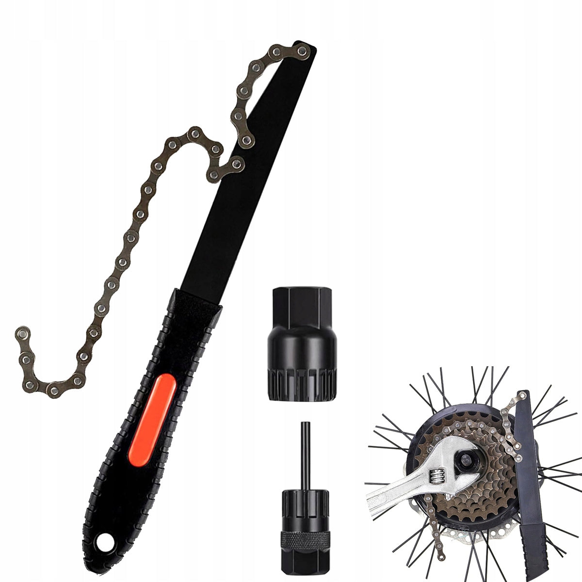 BICYCLE CASSETTE WRENCH WITH PIN + UNSCREWABLE BACIK