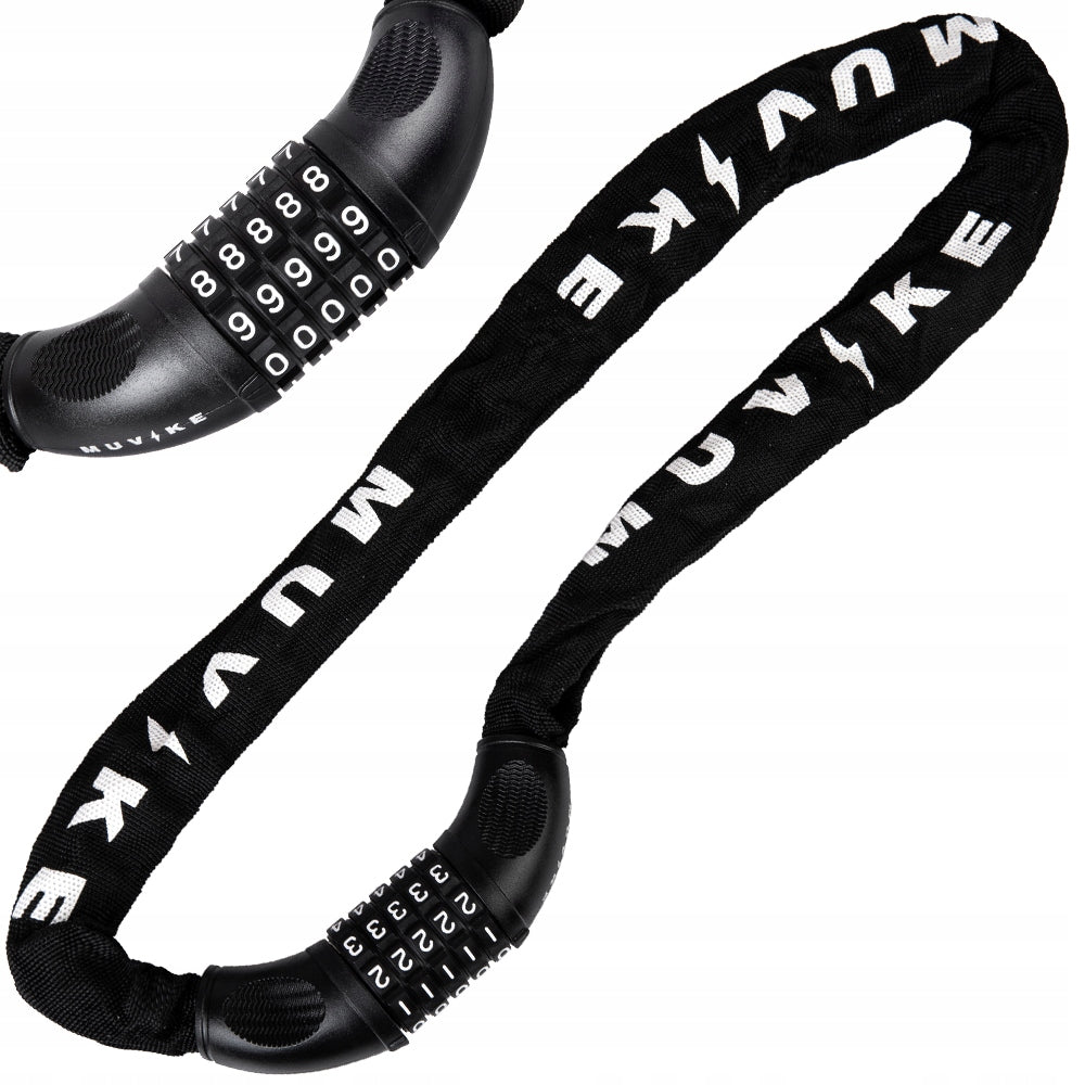 BICYCLE CHAIN CLASP 100cm 6mm FOR LIGHT CODE MUVIKE SOLID 1000/6C Color black
