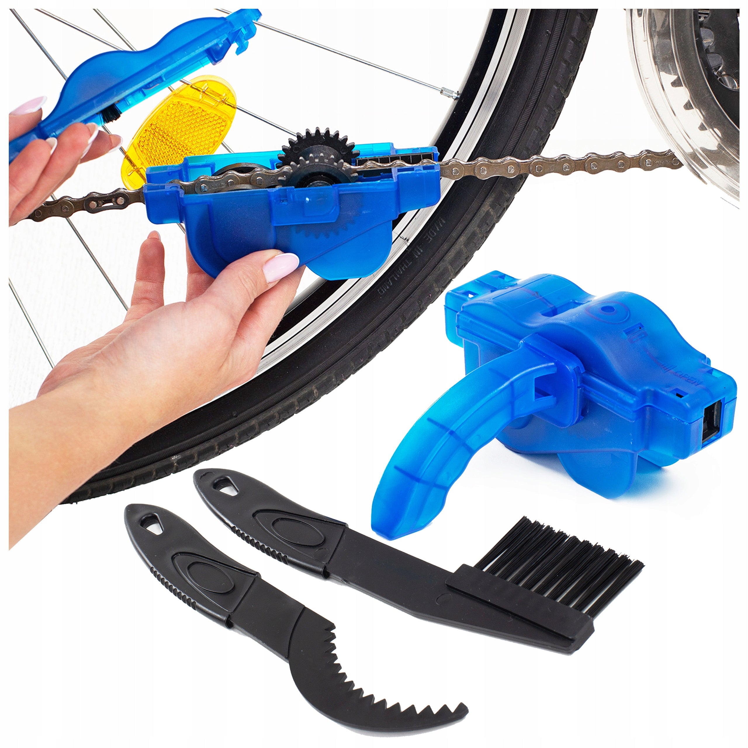 BICYCLE CHAIN CLEANING KIT LUBRICATION RAZOR BRUSH