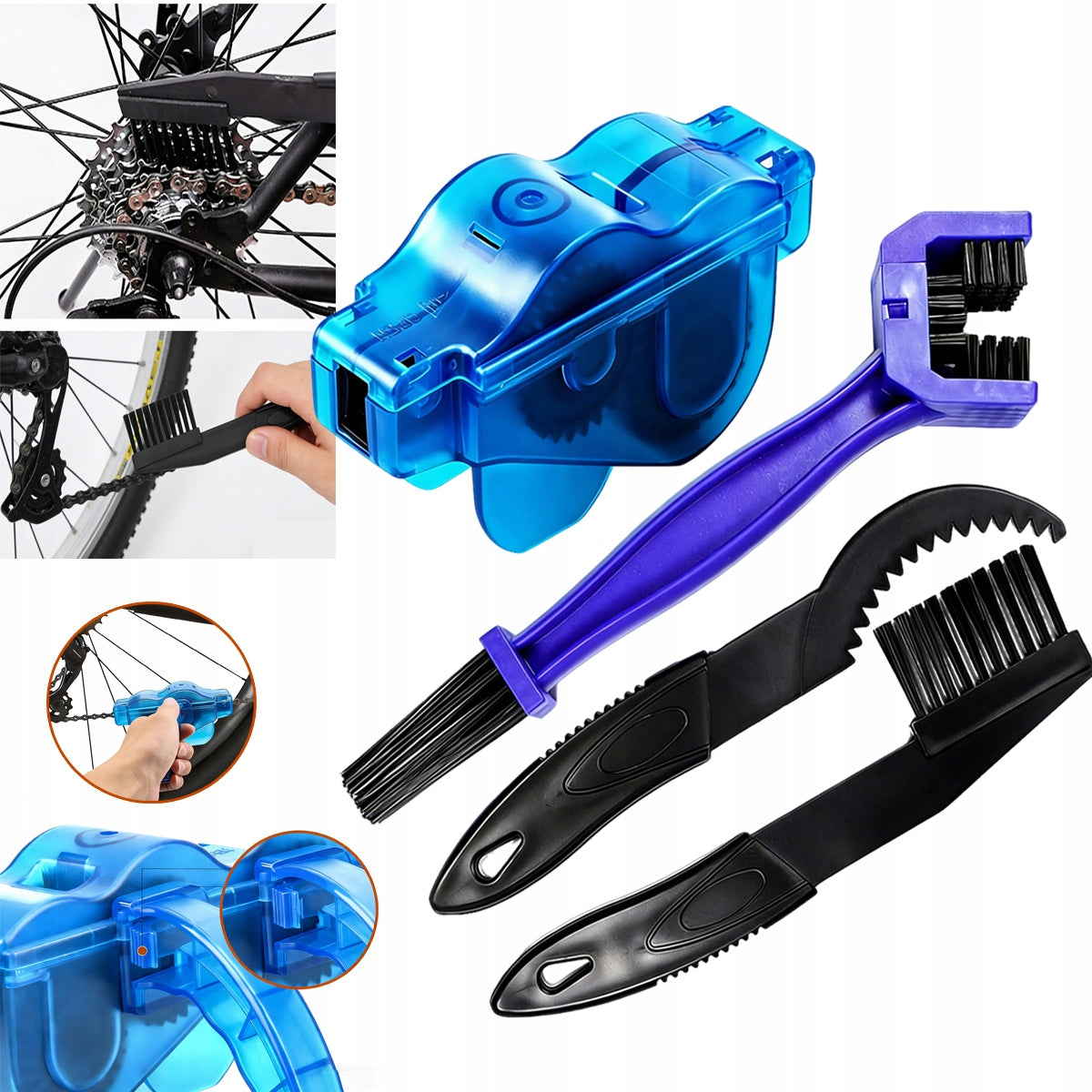 BICYCLE CHAIN CLEANING KIT LUBRICATION RAZOR BRUSH