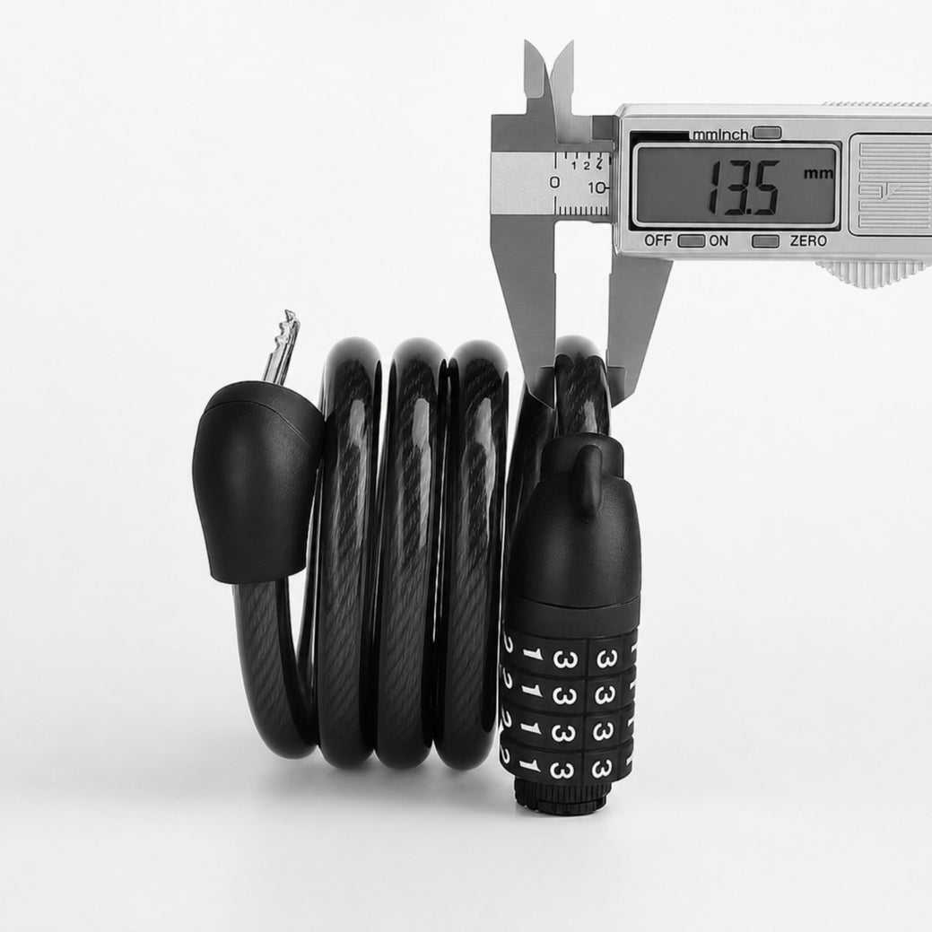 BICYCLE CIPHER LOCK FOR BICYCLE THICK CABLE 120cm/13,5mm Model NA ROWER ZAMKNIĘCIE SZYFROWA ZABEZPIECZENIE
