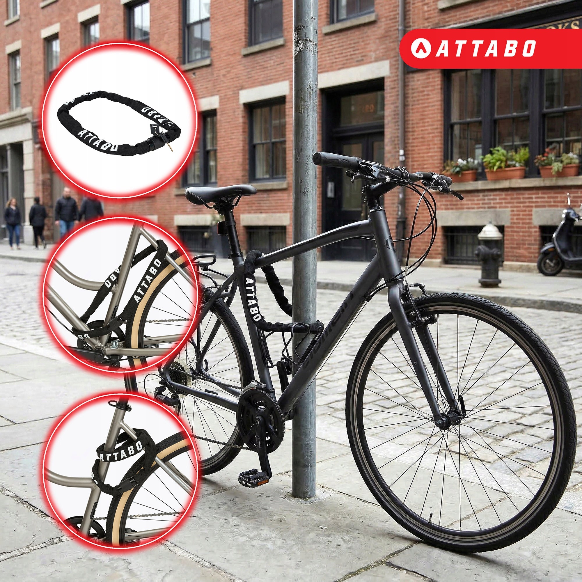 BICYCLE CLASP BICYCLE CHAIN KEY PROTECTION ATTABO C.100 CM Model C.100