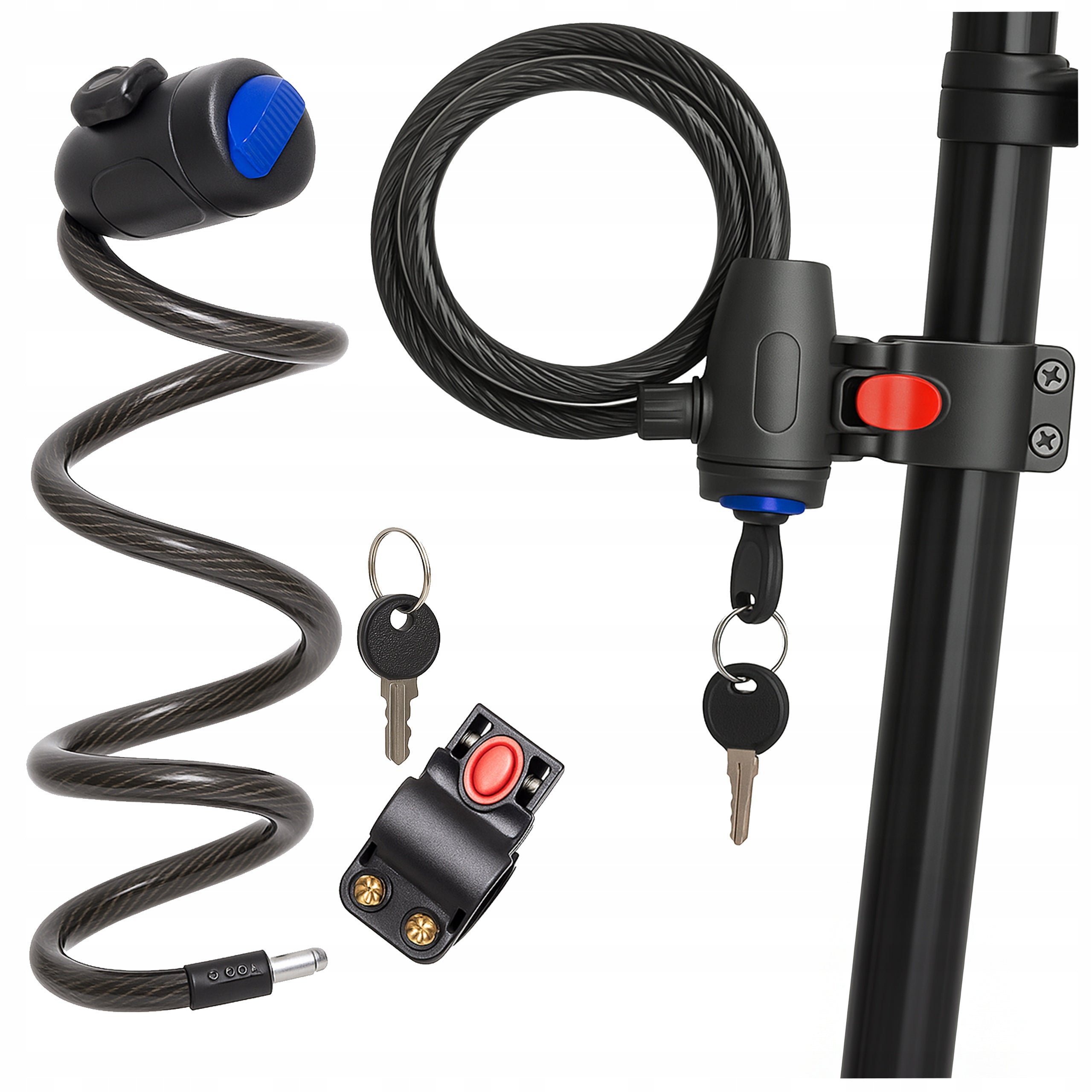 BICYCLE CLASP CABLE SECURITY LOCK FOR BICYCLE WITH KEY