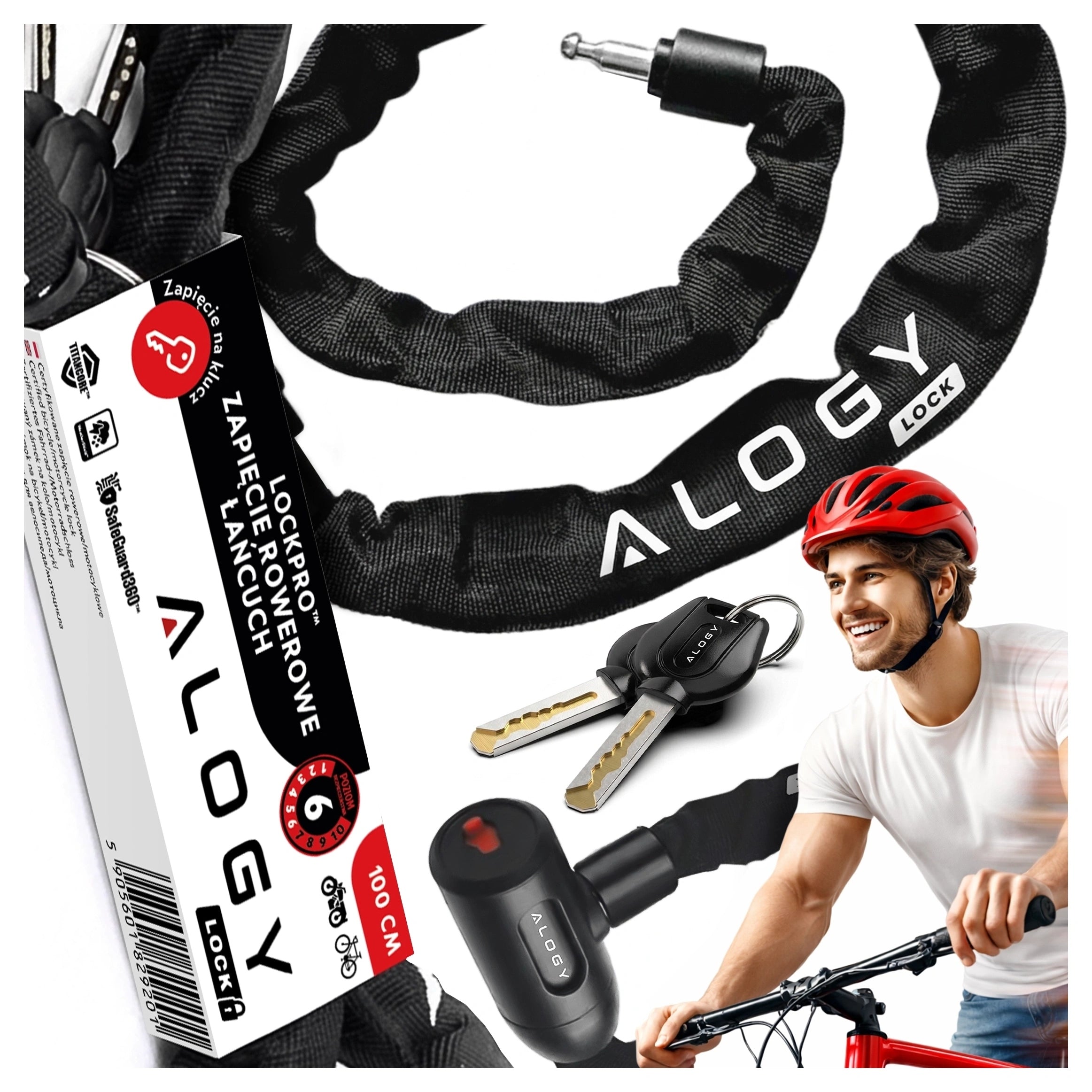BICYCLE CLASP CHAIN 1000/6K WITH KEY LIGHT SOLID SECURITY