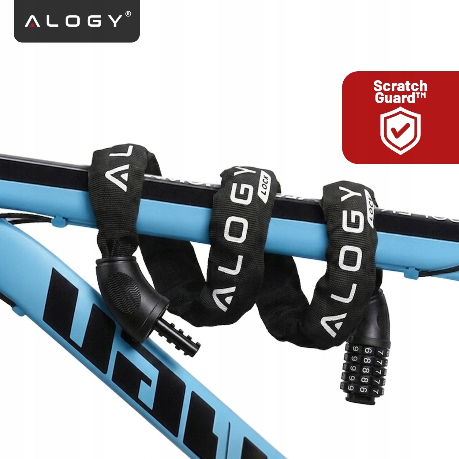BICYCLE CLASP CHAIN 1000/6V CIPHER CODE LIGHT SOLID SECURITY Color black