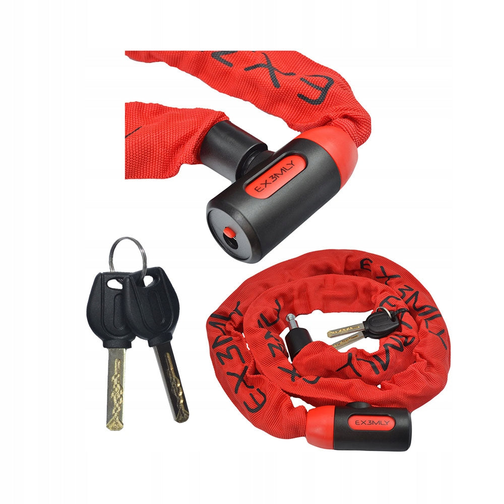 BICYCLE CLASP CLOSURE SECURITY CHAIN KEY EX3MLY RED