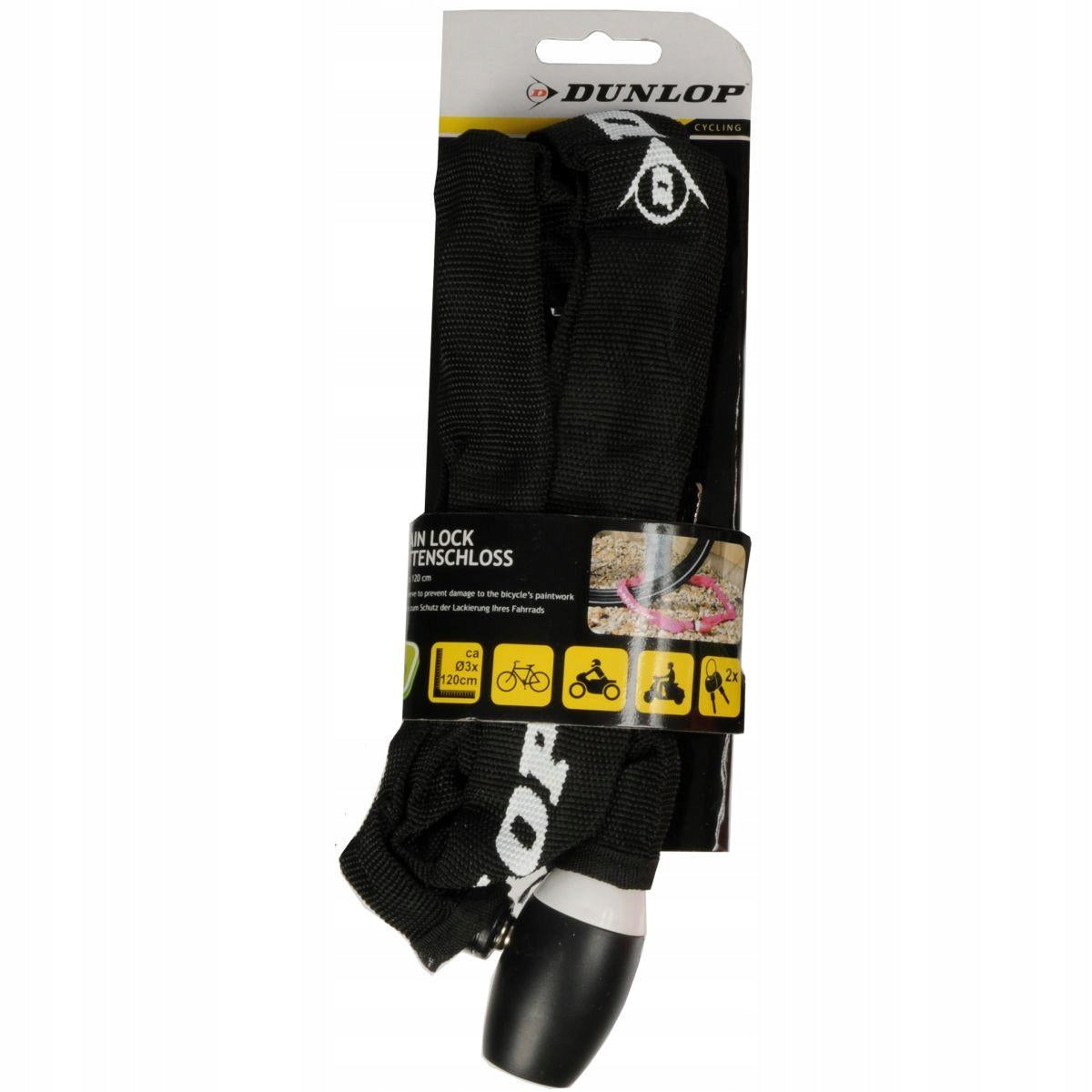 BICYCLE CLASP DUNLOP ZIPPER CHAIN LENGTH 120CM BLACK