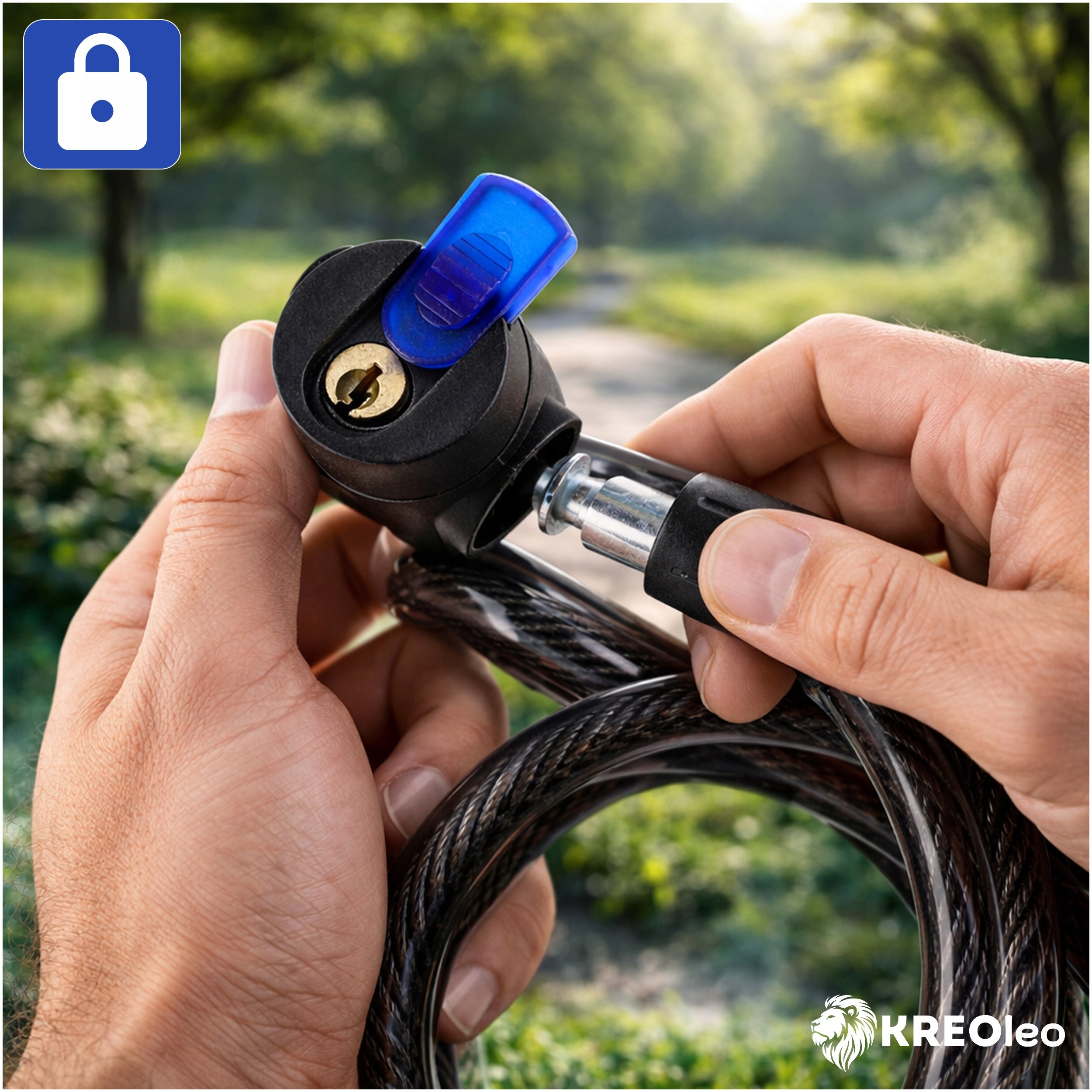 BICYCLE CLASP KEY LOCK STRONG STEEL CABLE FOR BICYCLE Kind cord