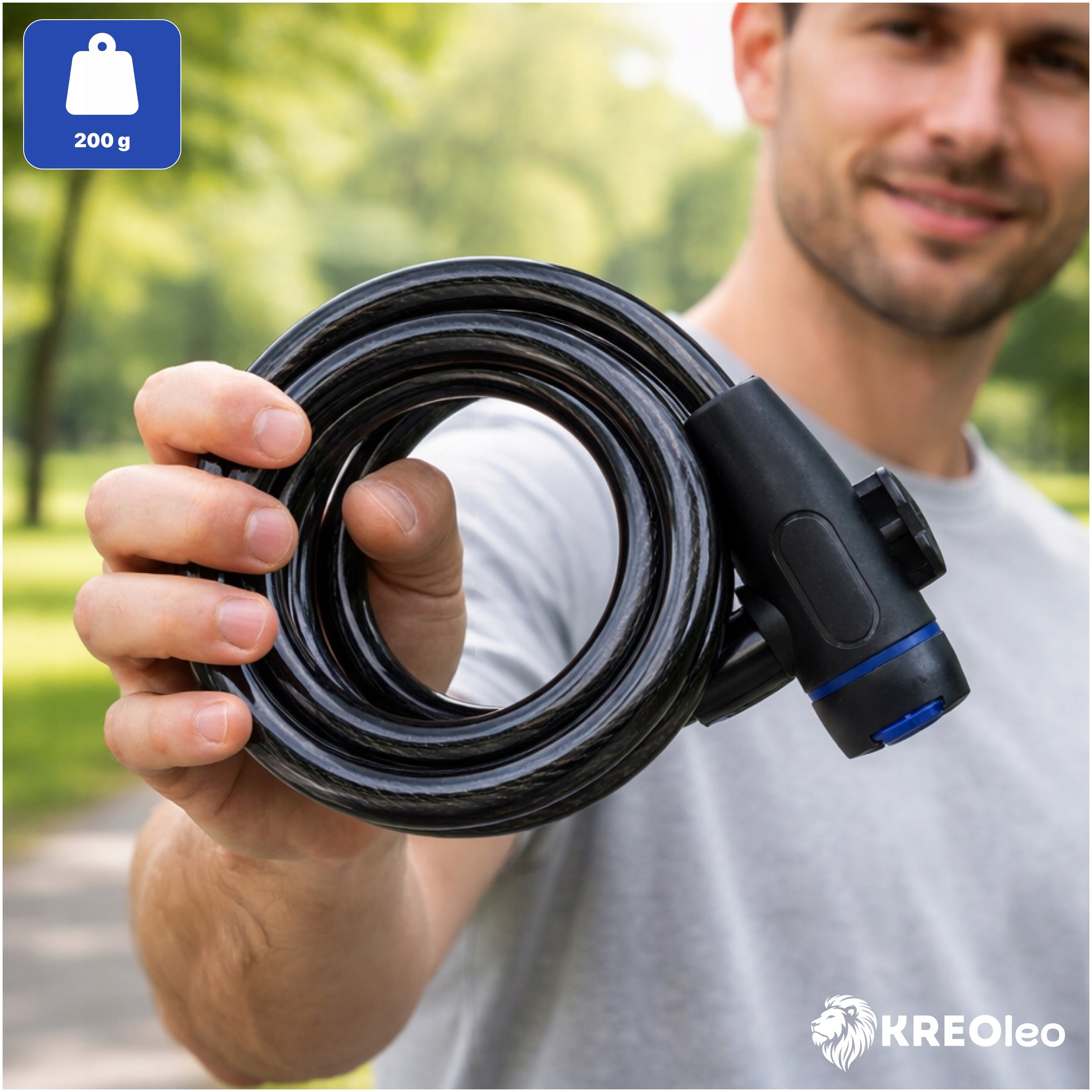 BICYCLE CLASP KEY LOCK STRONG STEEL CABLE FOR BICYCLE Weight 200 g