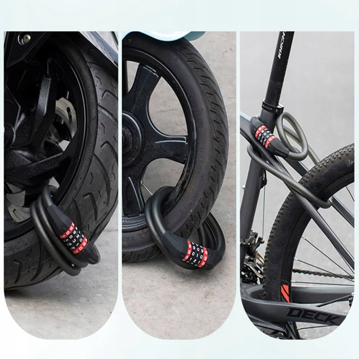 BICYCLE CLASP LOCK CABLE PROTECTION FOR SCOOTER BIKE CODE CIPHER Kind cord