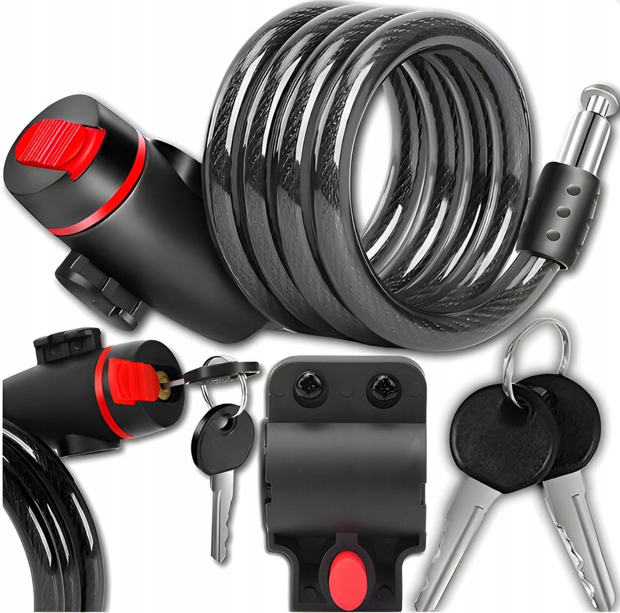 BICYCLE CLASP SECURITY LOCK FOR BICYCLE WITH KEY STRONG CORD