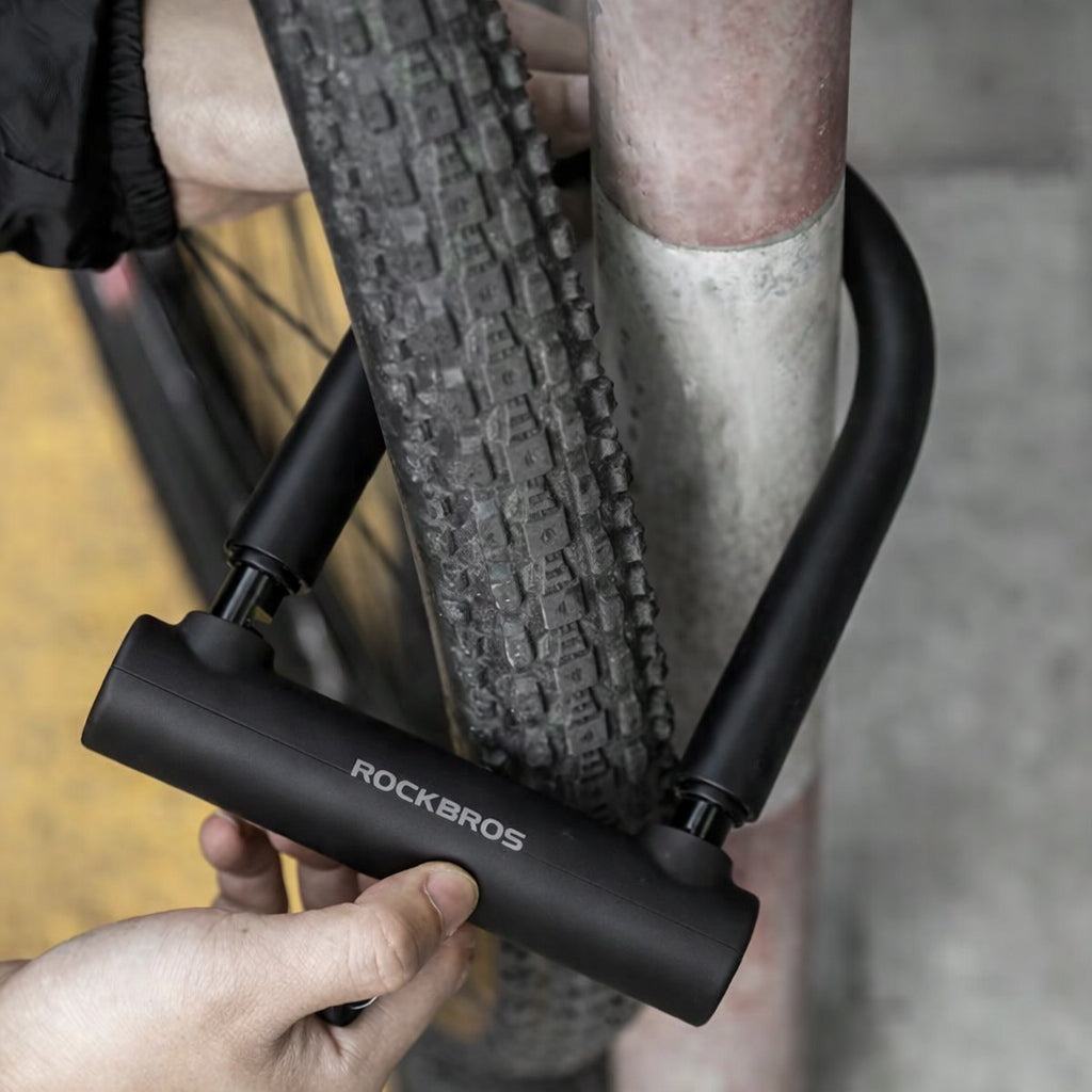 BICYCLE CLASP U-LOCK SHACKLE LOCK FOR BICYCLE WITH KEY STEEL + HANDLE Lock type key lock