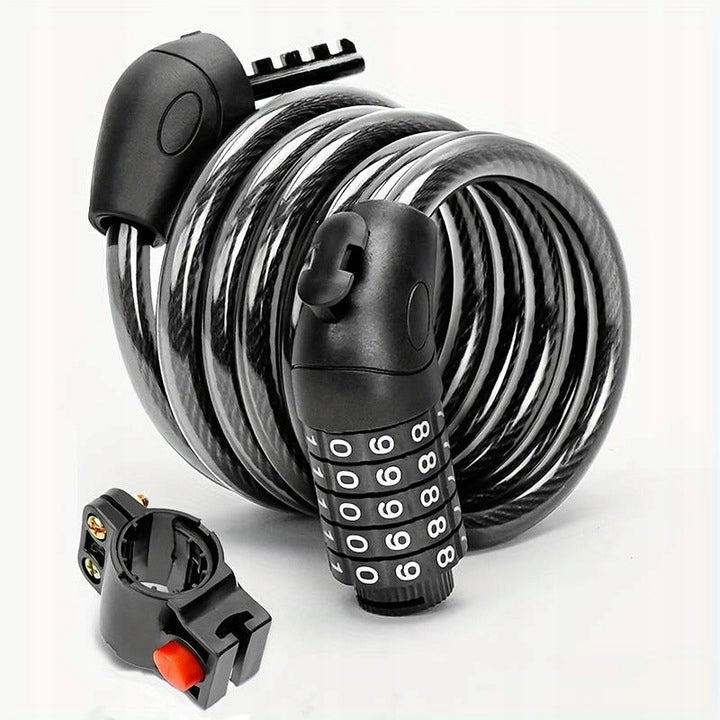 BICYCLE CLASP WITH CIPHER 5 DIGITS - THICK SOLID CORD 120 CM