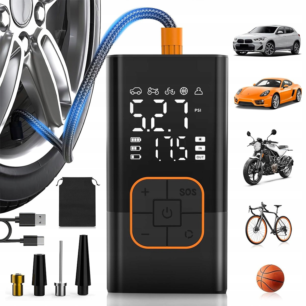 BICYCLE COMPRESSOR CAR BATTERY PUMP POWERBANK COMPRESSOR Brand no brand