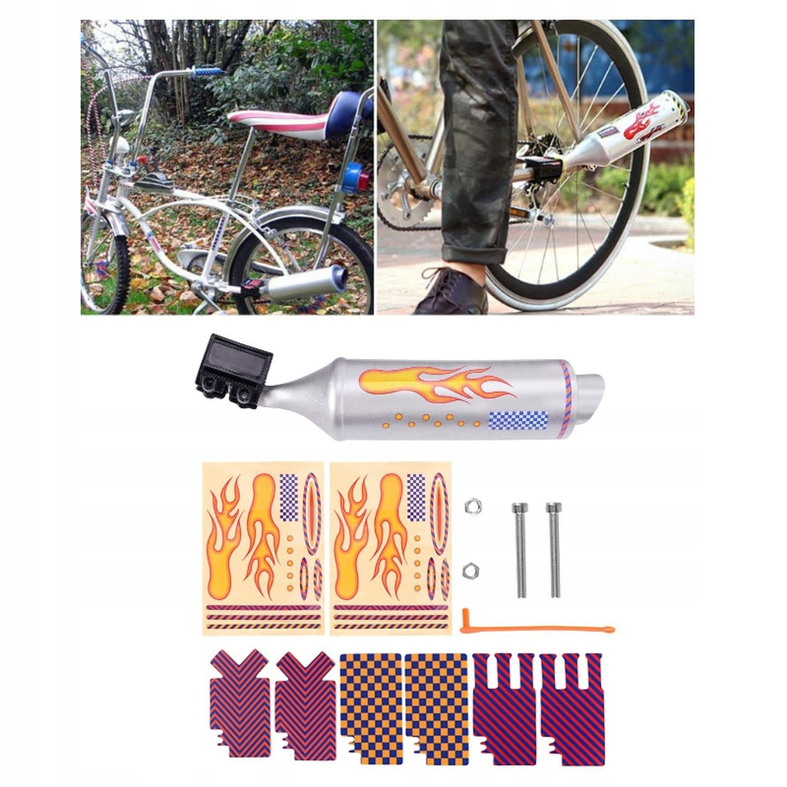 BICYCLE EXHAUST SYSTEM WITH TURBO PIPE BICYCLE SPOKE SOUND GENERATOR
