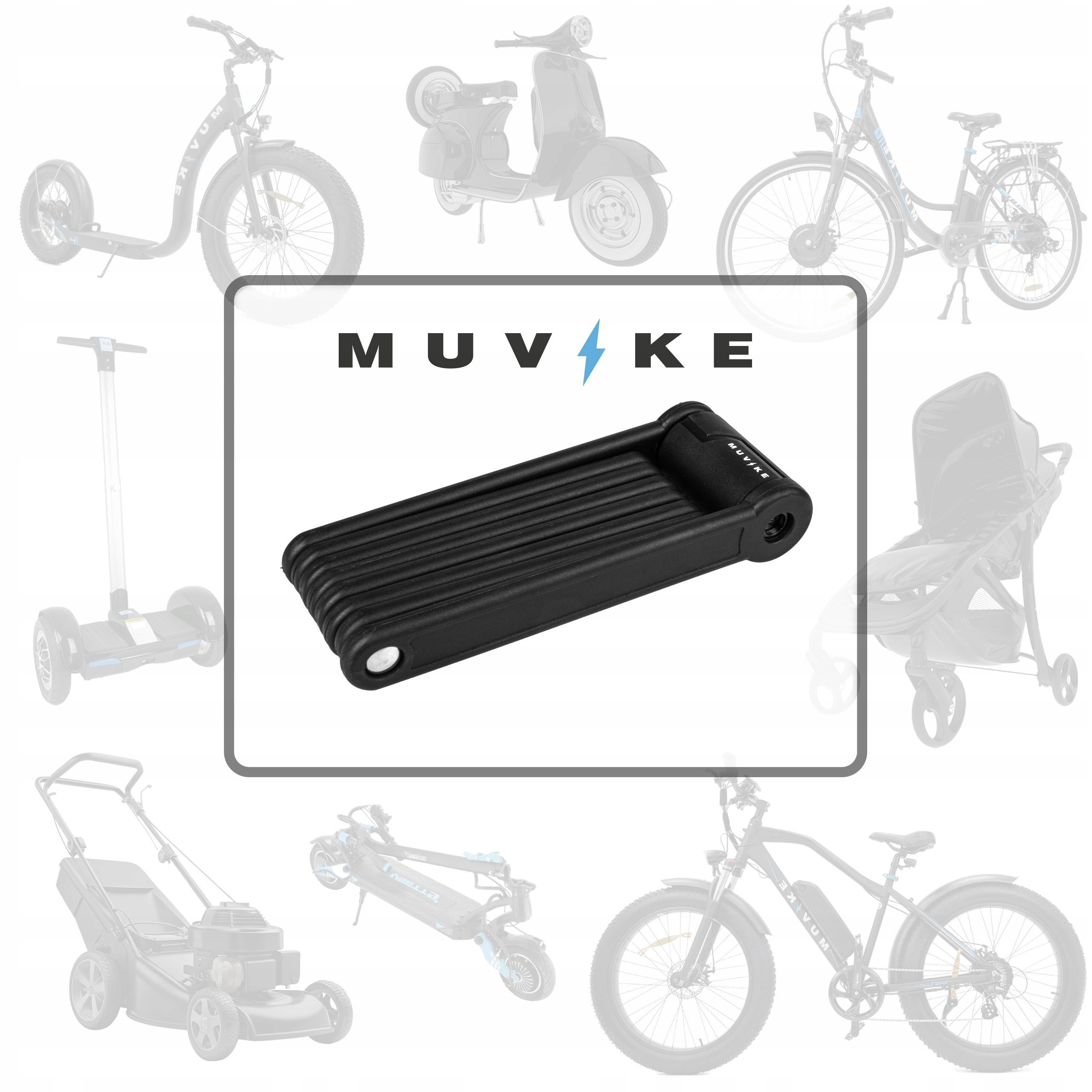 BICYCLE FOLDING CLASP 110cm 8mm WITH KEY +HANDLE MUVIKE FOLD 1100/8K Kind folding lock
