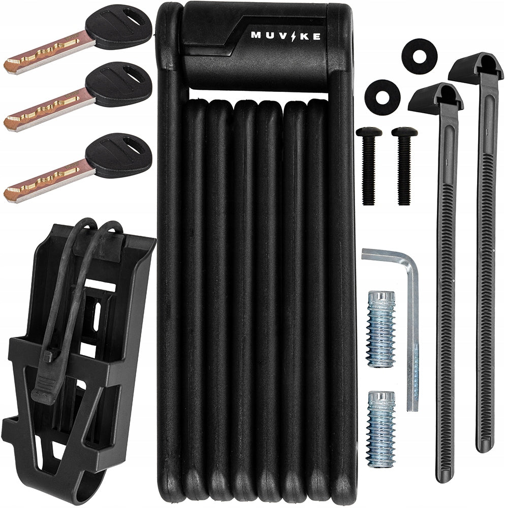 BICYCLE FOLDING CLASP 110cm 8mm WITH KEY +HANDLE MUVIKE FOLD 1100/8K