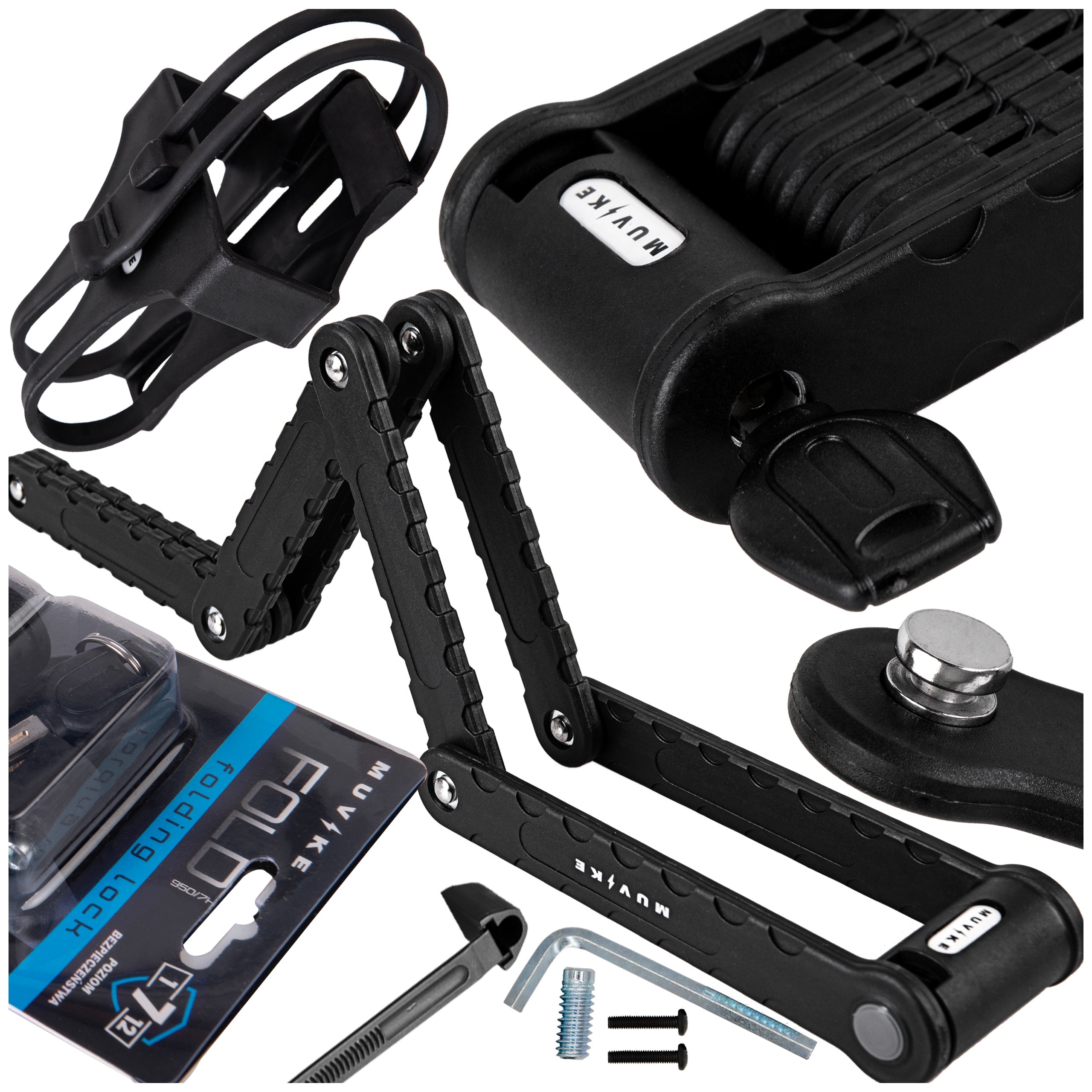 BICYCLE FOLDING CLASP 95cm 7mm WITH KEY WITH HANDLE MUVIKE FOLD 950/7K