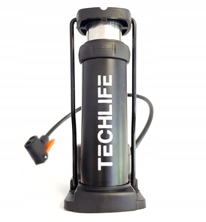 BICYCLE FOOT PUMP FOR BIKE SCOOTER TECHLIFE WITH PRESSURE GAUGE PREST Manufacturer code techlifepompka