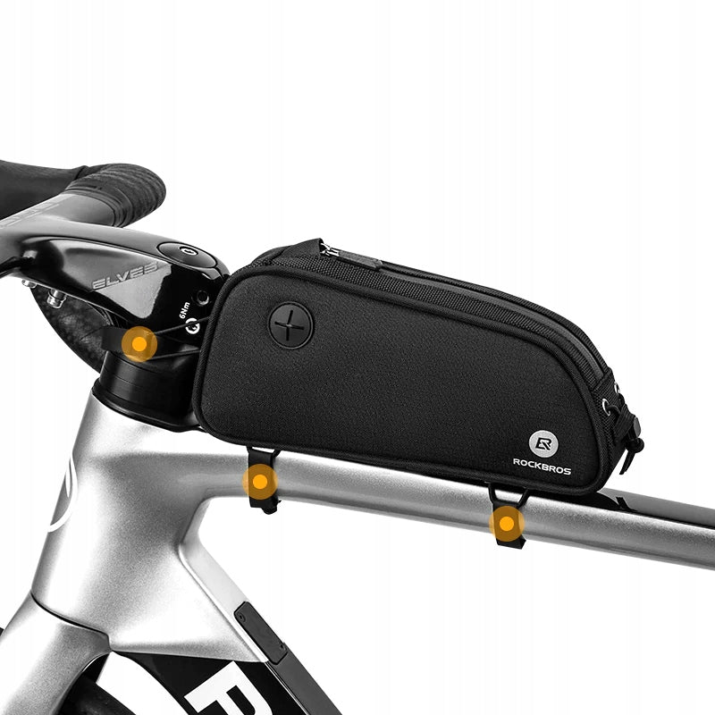 BICYCLE FRAME BAG RIGID FIN ROCKBROS WATERPROOF CABLE HOLE Color black