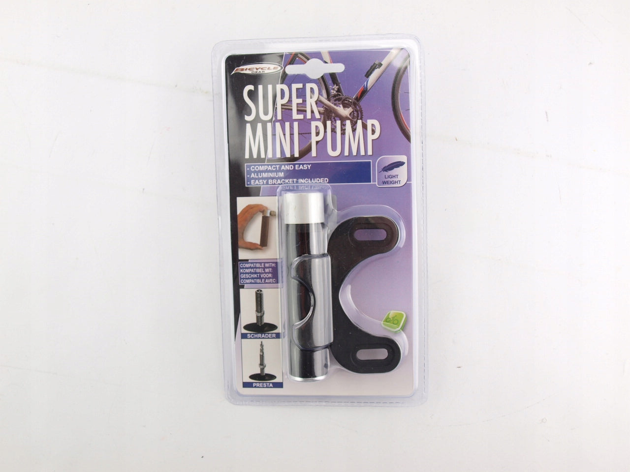 BICYCLE GEAR mini pump with bracket Color black