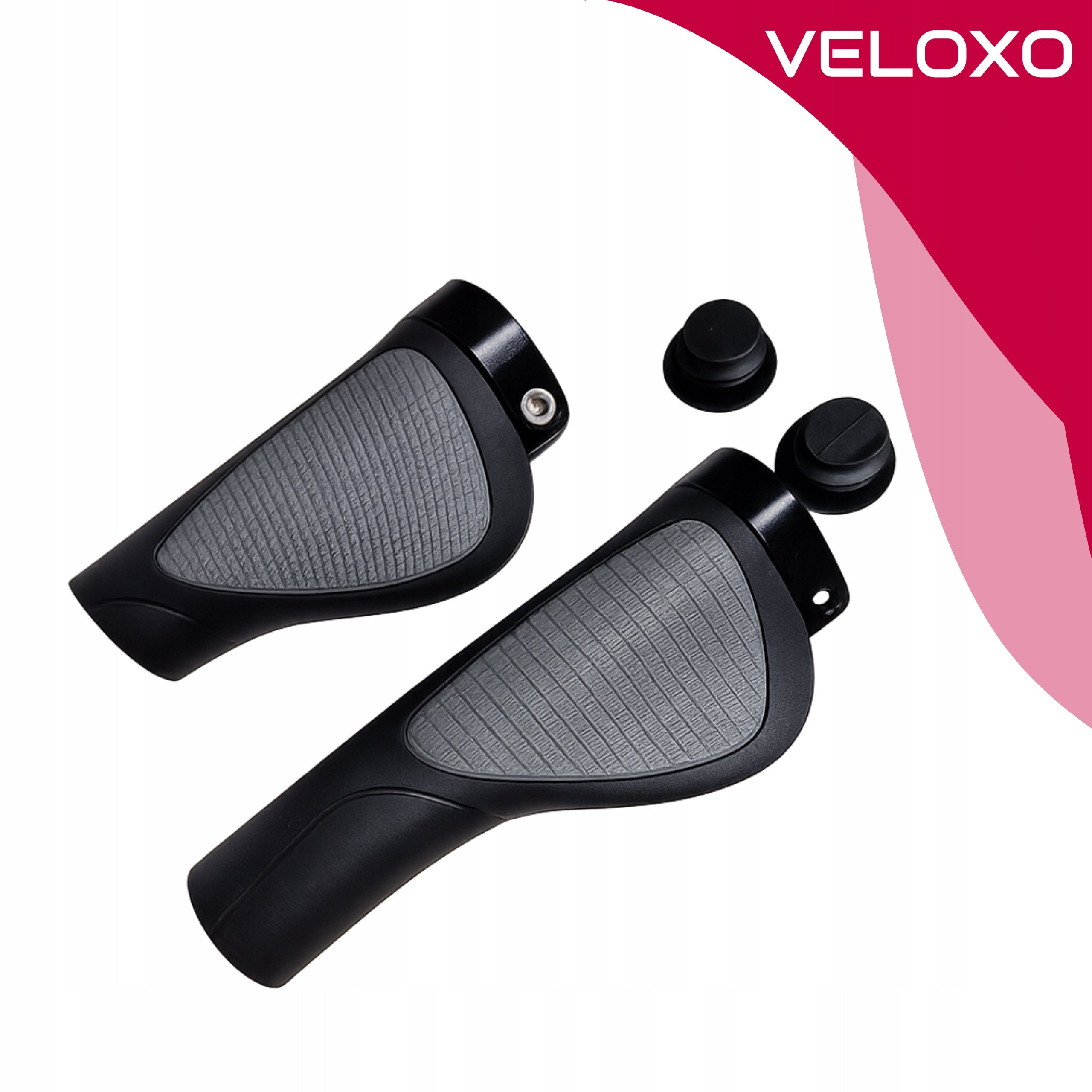 BICYCLE GRIPS HANDLES VELOXO BLACK REVOSHIFT SCREWED 95/130mm PAIR Brand no brand