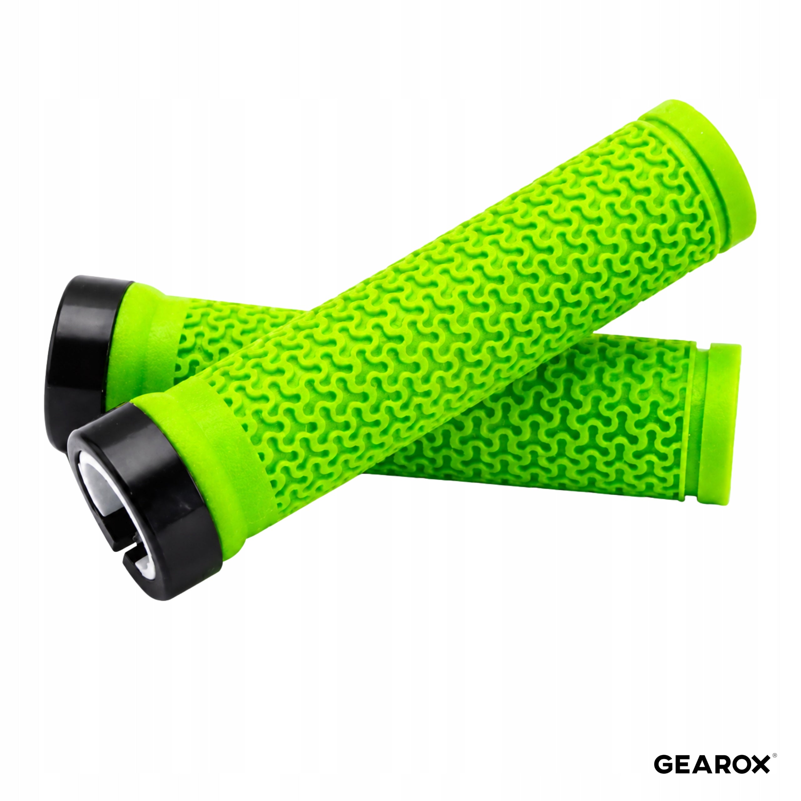 BICYCLE GRIPS TWISTED GRIPS HANDLES FOR MTB BIKE HANDLEBAR 2PCS GREEN Manufacturer code Gearox RĄCZKI DO ROWERU UCHWYTY GUMOWE 2SZT