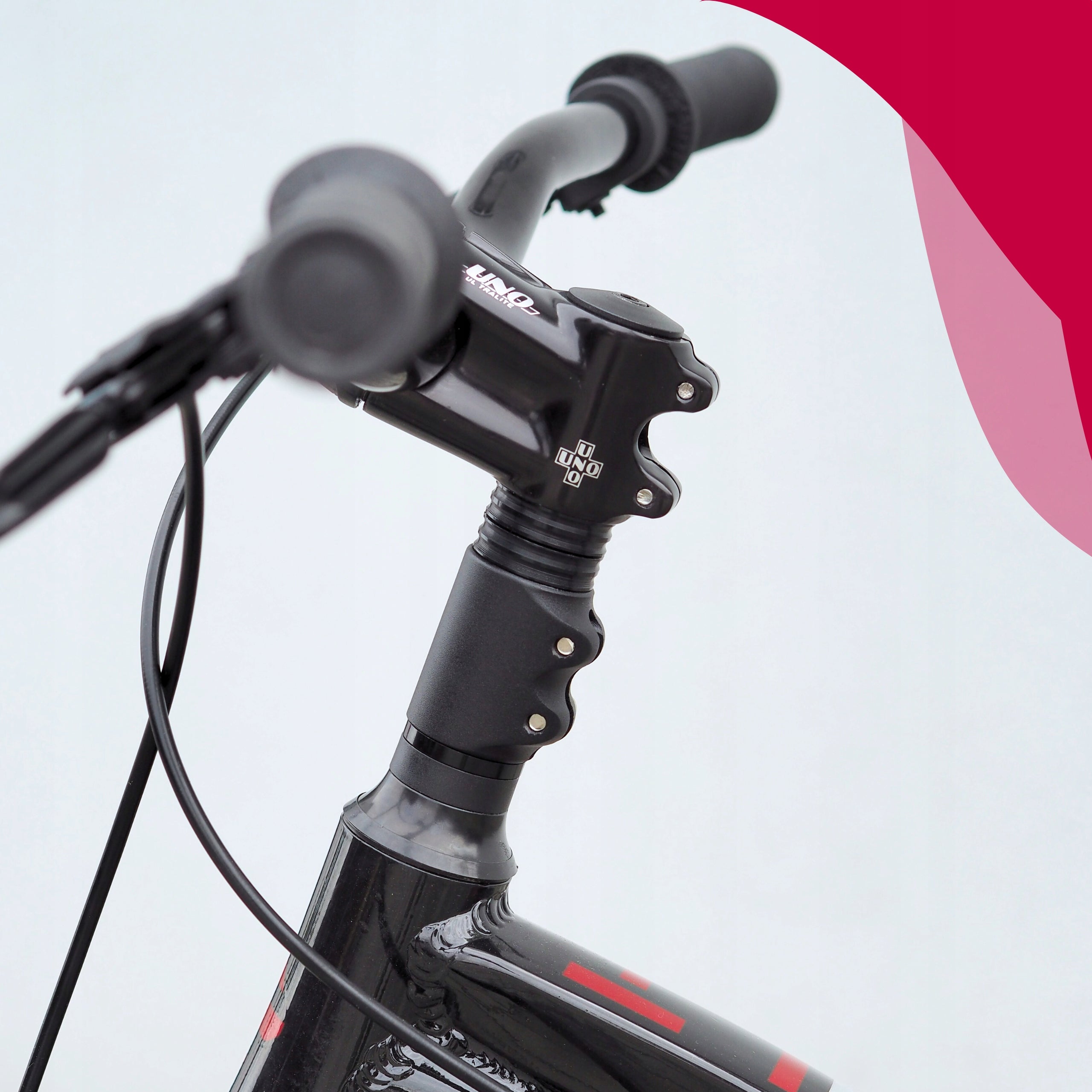 BICYCLE HANDLEBAR ADAPTER VELOXO A-HEAD BRIDGE EXTENSION, ELEVATION Color black