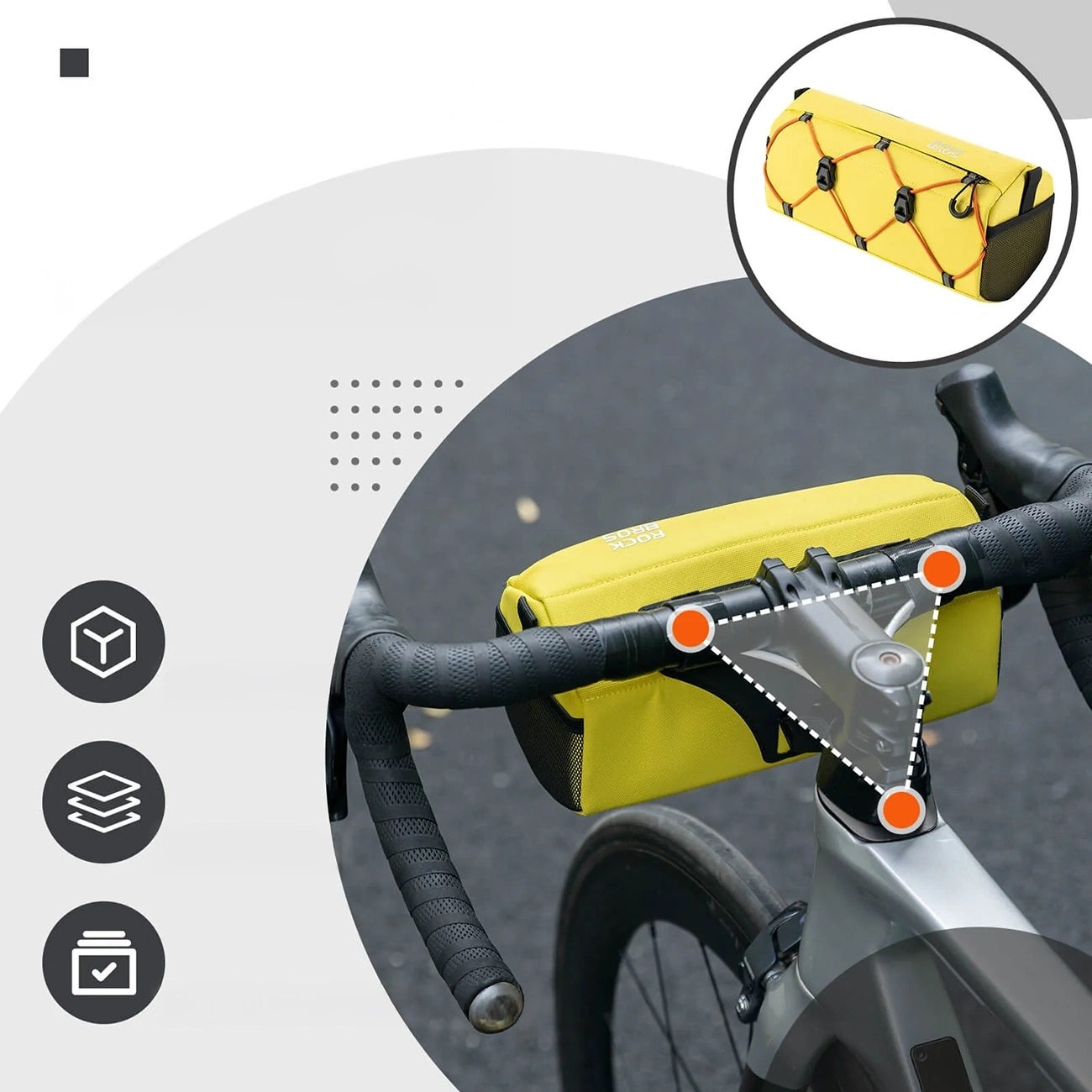 BICYCLE HANDLEBAR BAG POUCH 2,2L LARGE REFLECTIVE FOR PHONE ROCKBROS Brand Rockbros