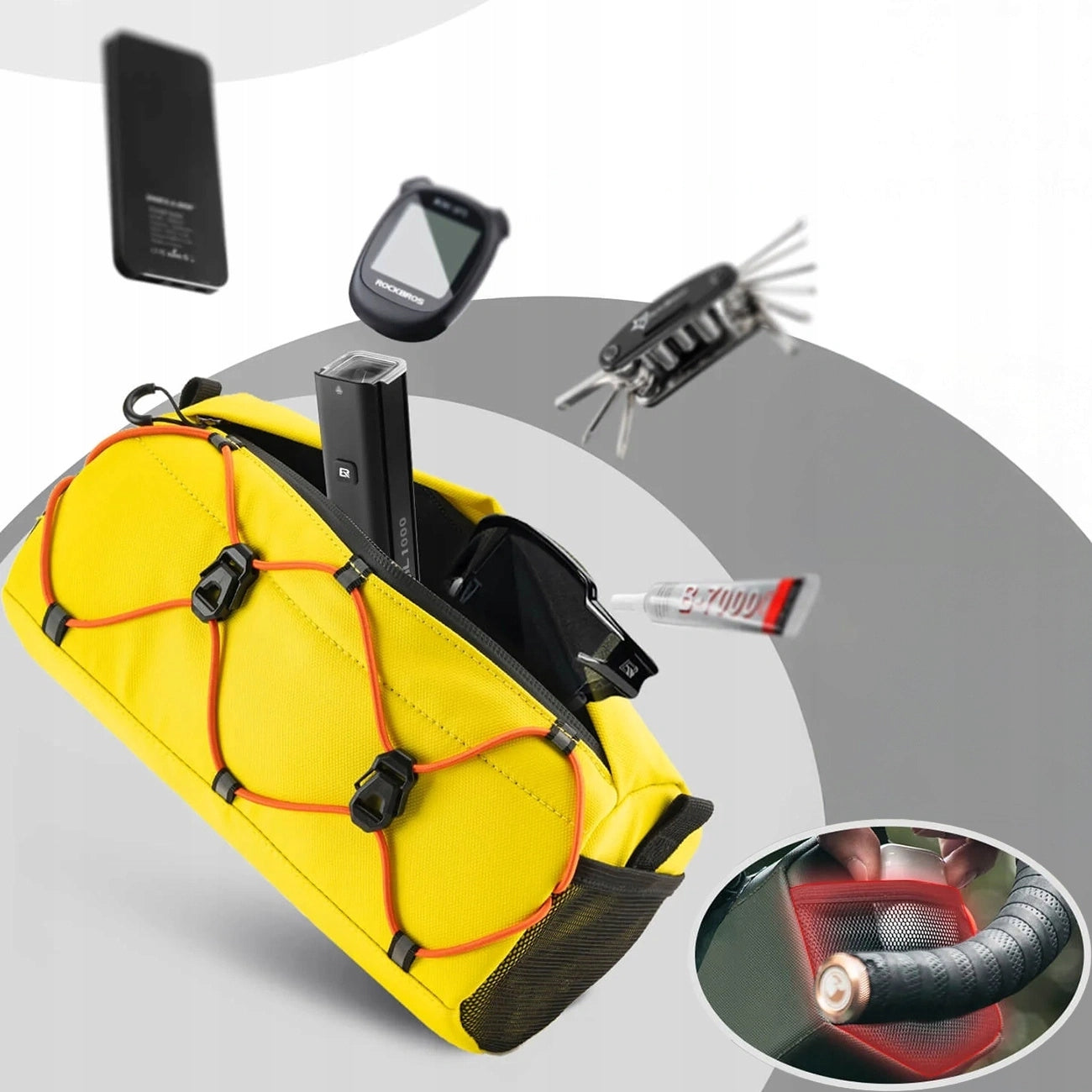 BICYCLE HANDLEBAR BAG POUCH 2,2L LARGE REFLECTIVE FOR PHONE ROCKBROS Capacity 2.2 l