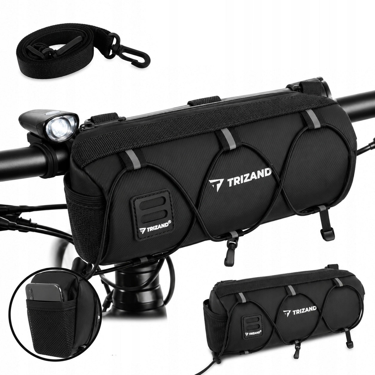 BICYCLE HANDLEBAR POUCH 1,5L WATERPROOF STRONG HANDHELD REFLECTORS