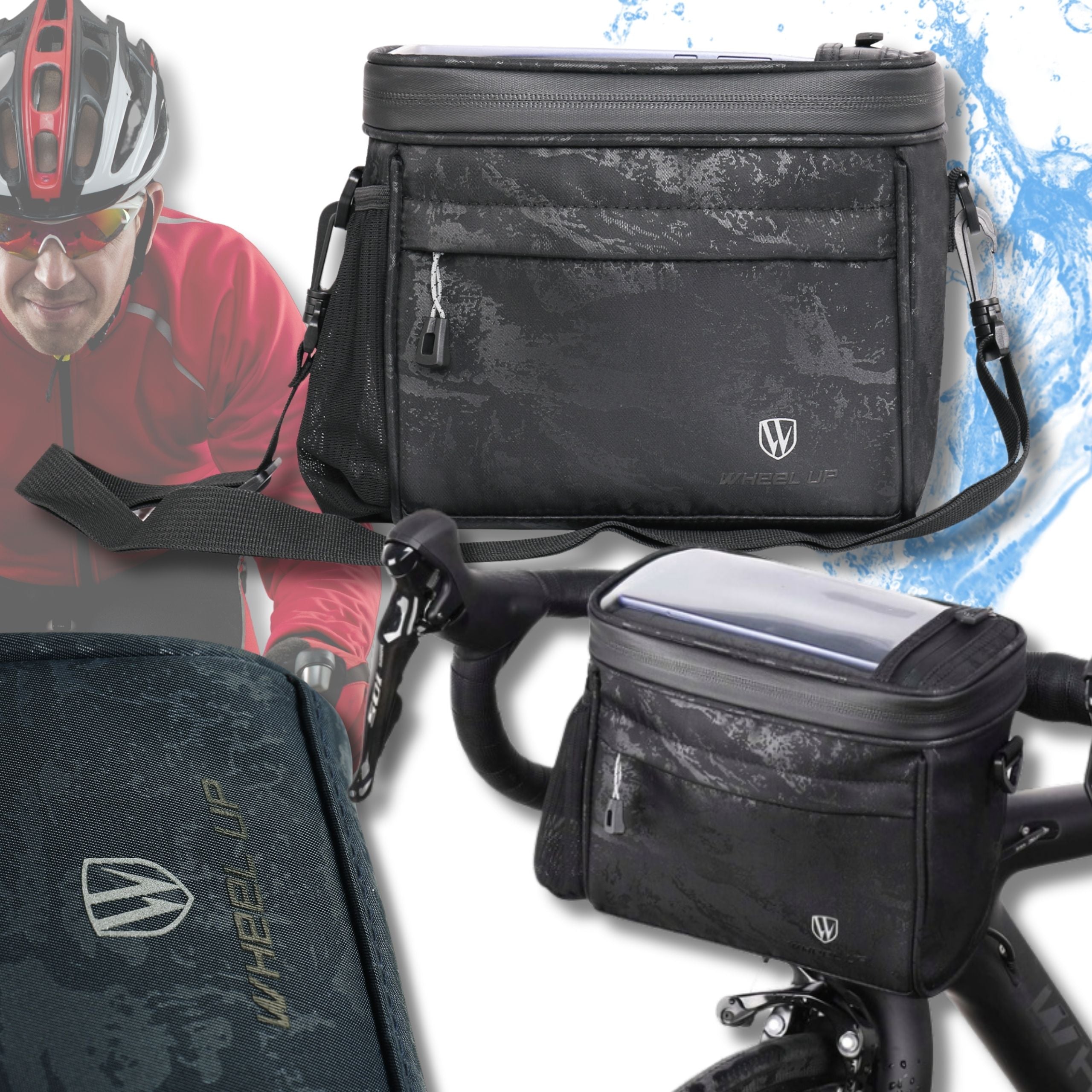 BICYCLE HANDLEBAR POUCH BICYCLE BAG MEN'S SHOULDER BAG WITH STRAP