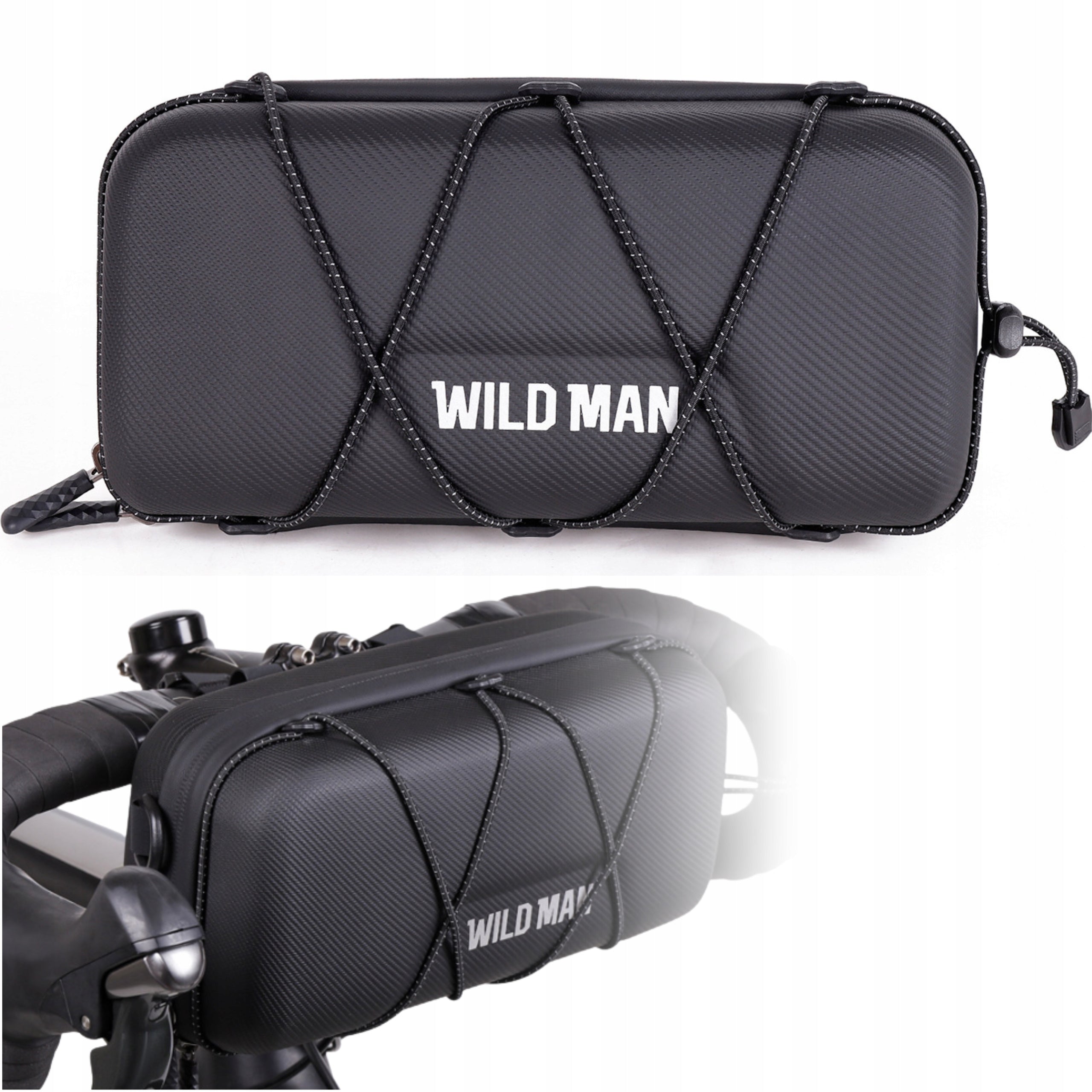 BICYCLE HANDLEBAR POUCH WATERPROOF WITH STRAP WILD MAN + COVER