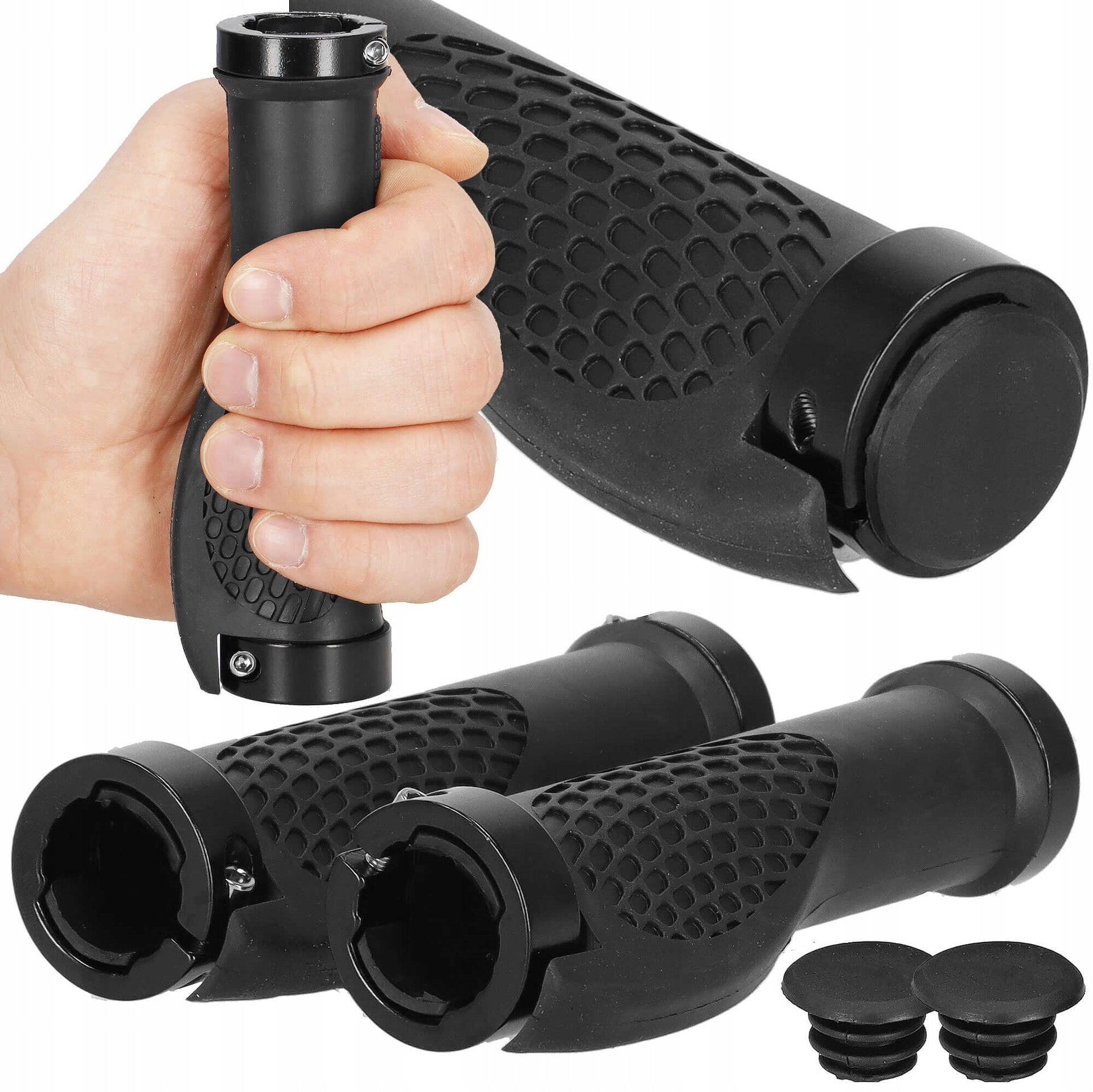 BICYCLE HANDLES FOR HANDLEBAR GRIPS BIKE RUBBER GRIPS FOR BIKE BLACK Packaging status original