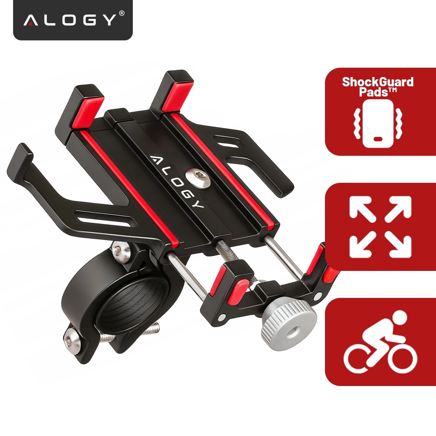 BICYCLE HOLDER ALUMINUM FOR PHONE HANDLEBAR FOR STROLLER SCOOTER MOTOR Brand Alogy